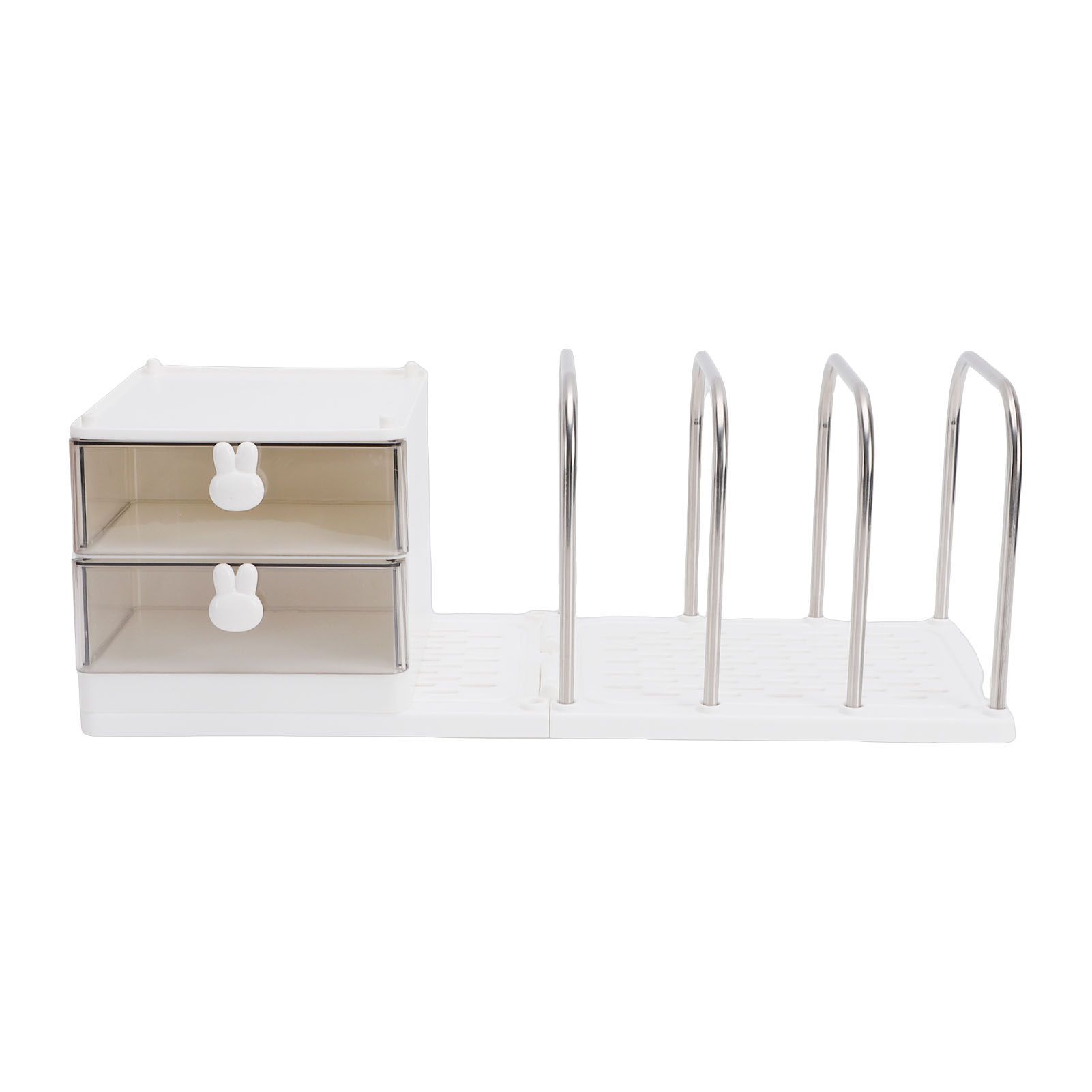 Desk Organizer with Bookends Desktop Storage Box Multi Functional Desk Shelf