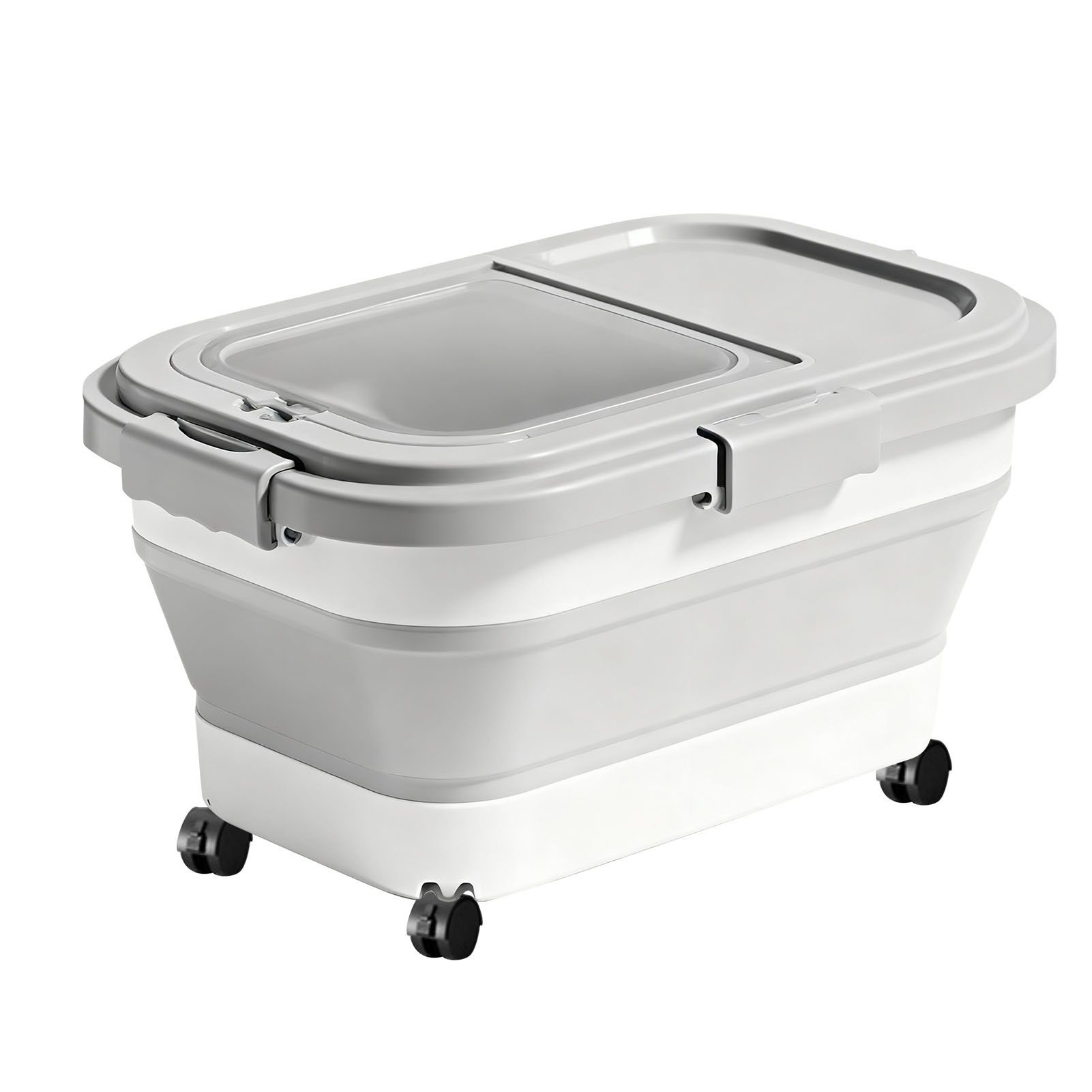 Foldable Rice Container 22Lbs Silicone Airtight Grain Storage Bin Rice Bucket view 3