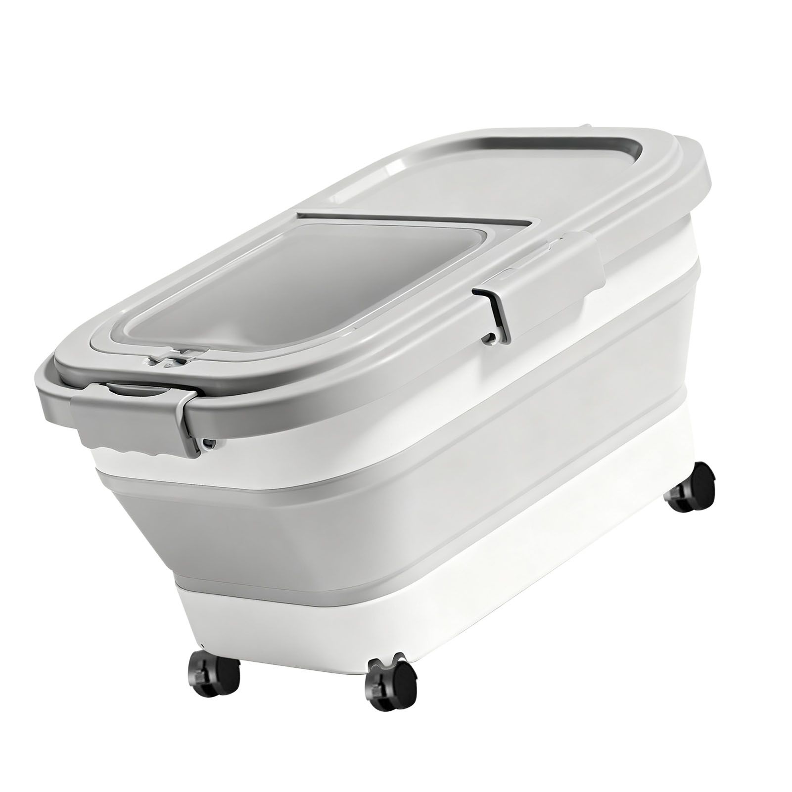 Foldable Rice Container 22Lbs Silicone Airtight Grain Storage Bin Rice Bucket view 4