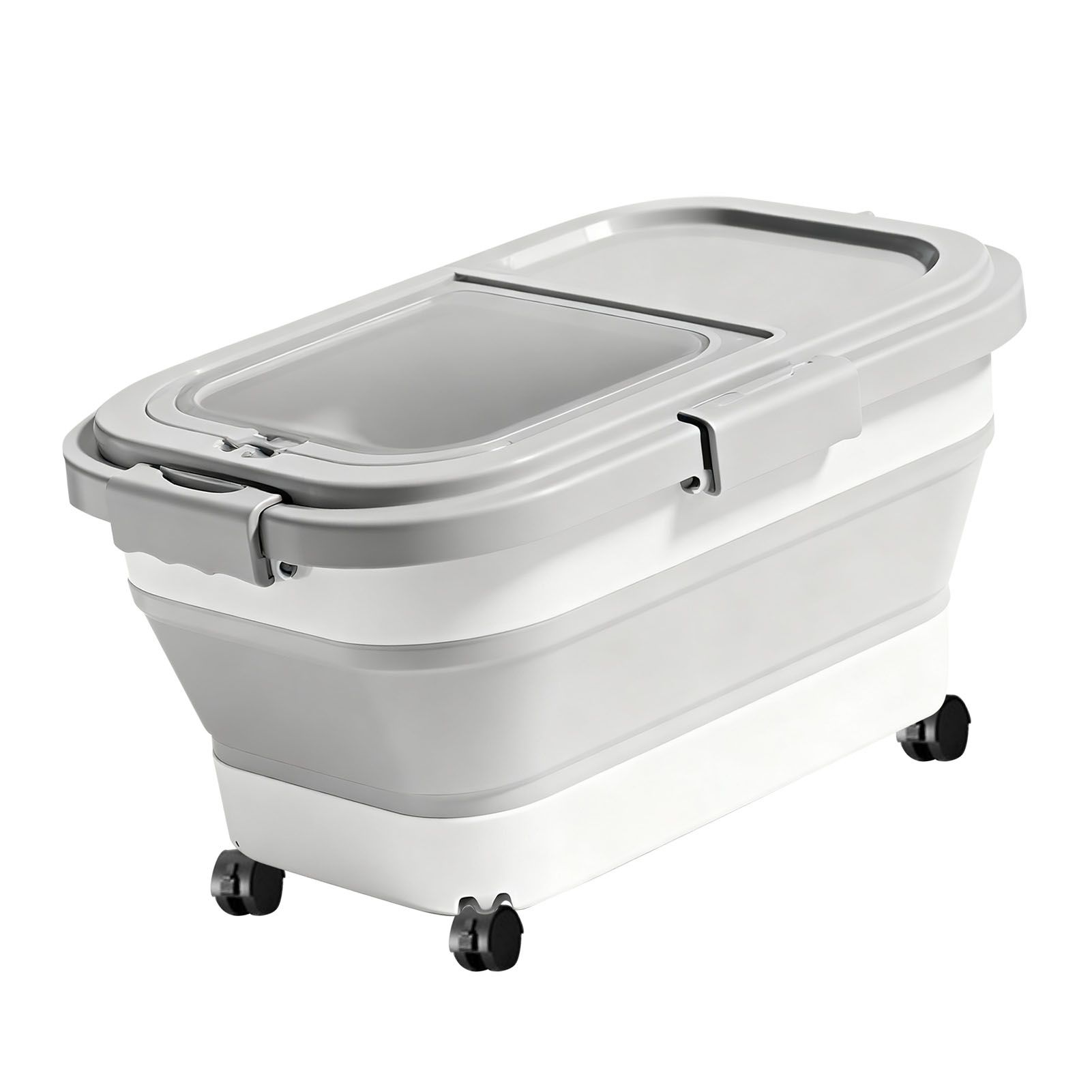 Foldable Rice Container 22Lbs Silicone Airtight Grain Storage Bin Rice Bucket view 6