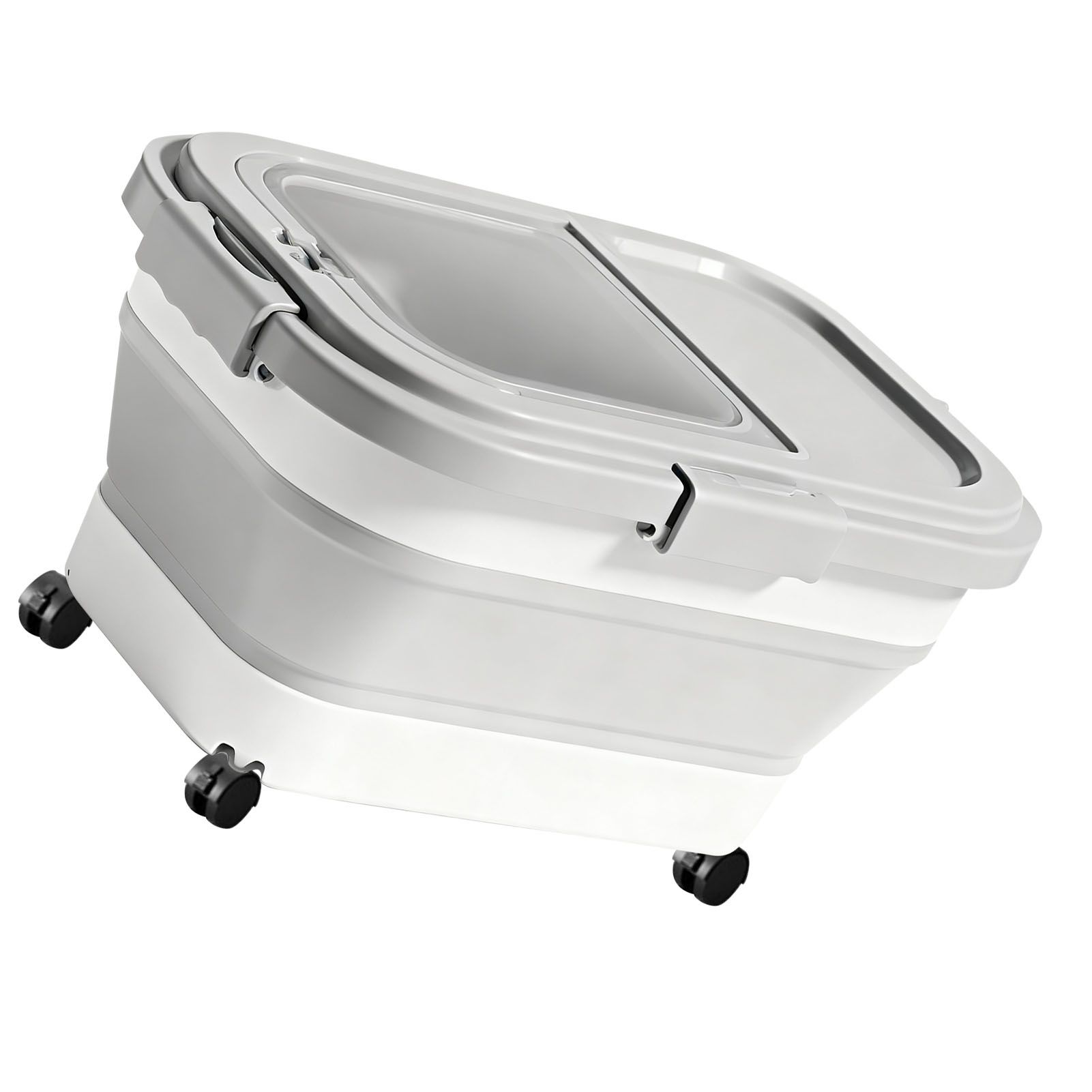 Foldable Rice Container 22Lbs Silicone Airtight Grain Storage Bin Rice Bucket view 8