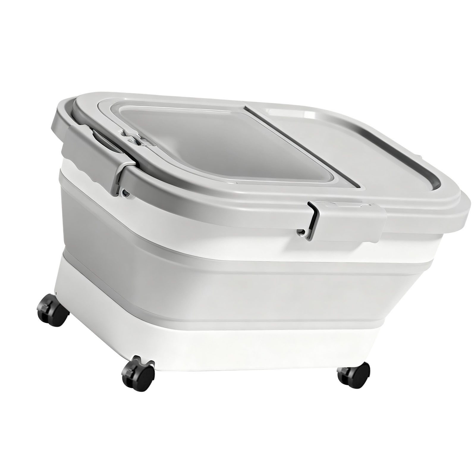 Foldable Rice Container 22Lbs Silicone Airtight Grain Storage Bin Rice Bucket view 11