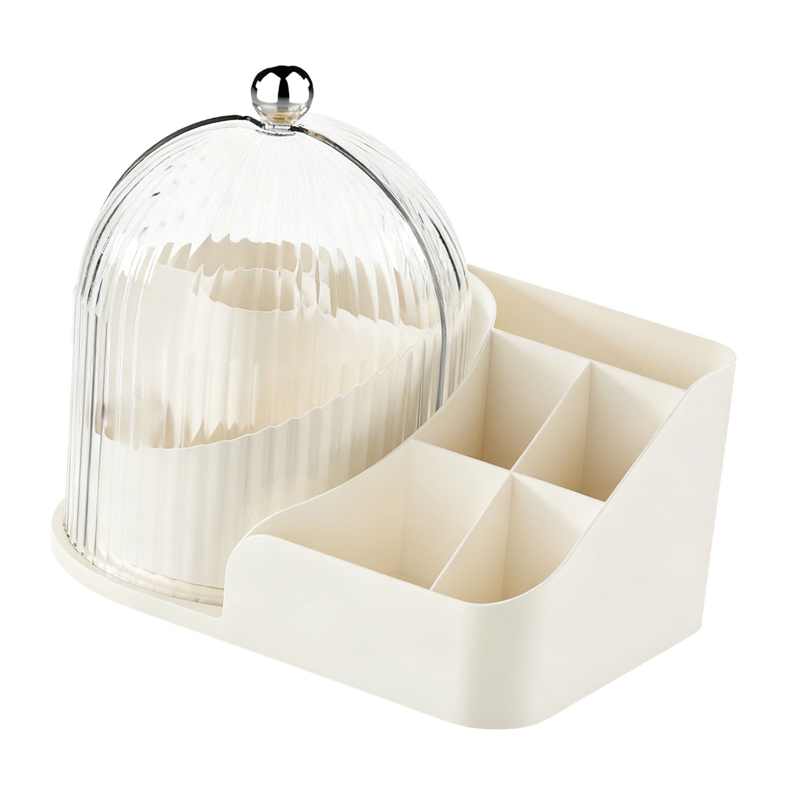 Makeup Brush Holder with Lid 360 Degree Rotating Cosmetic Organizer Desktop