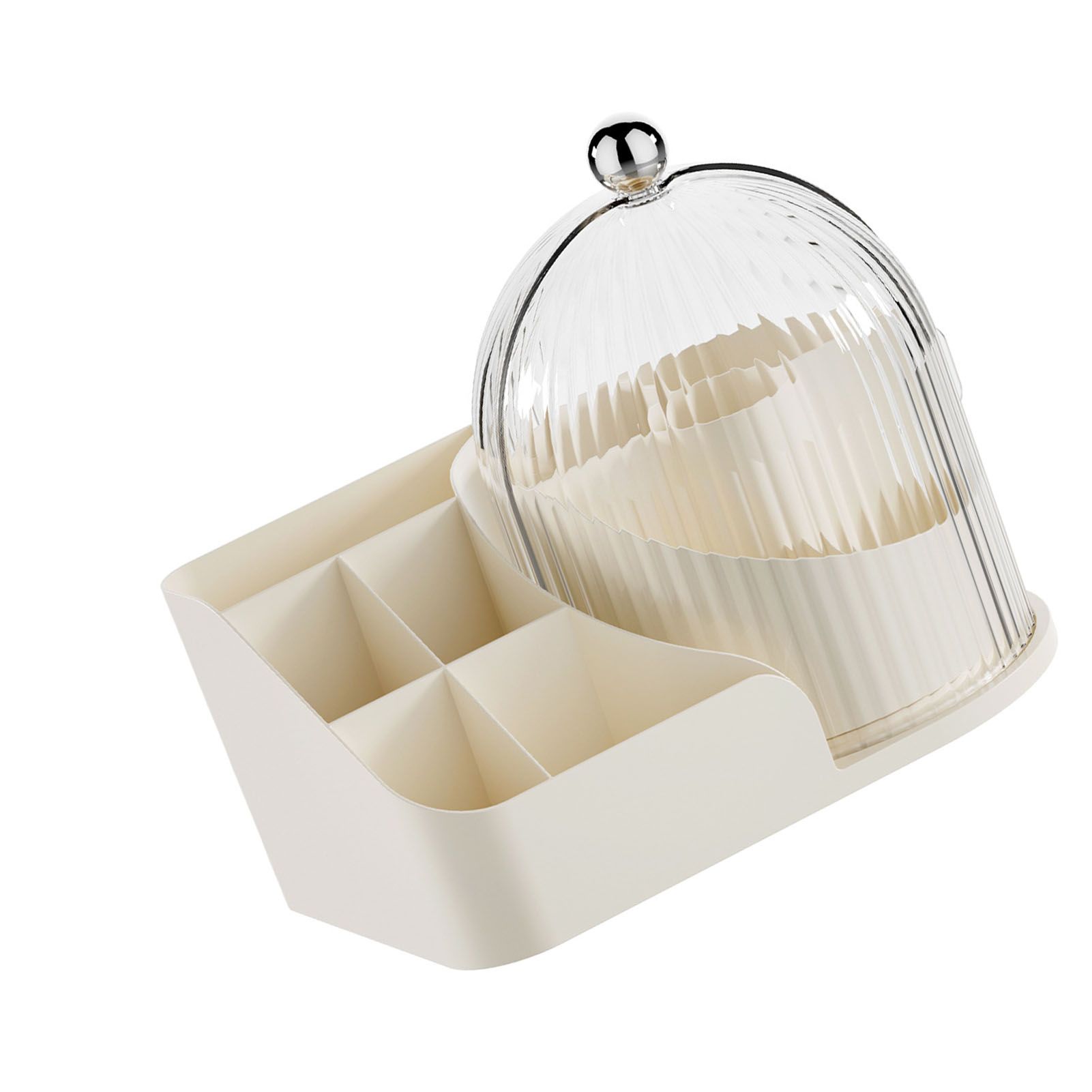 Makeup Brush Holder with Lid 360 Degree Rotating Cosmetic Organizer Desktop view 4