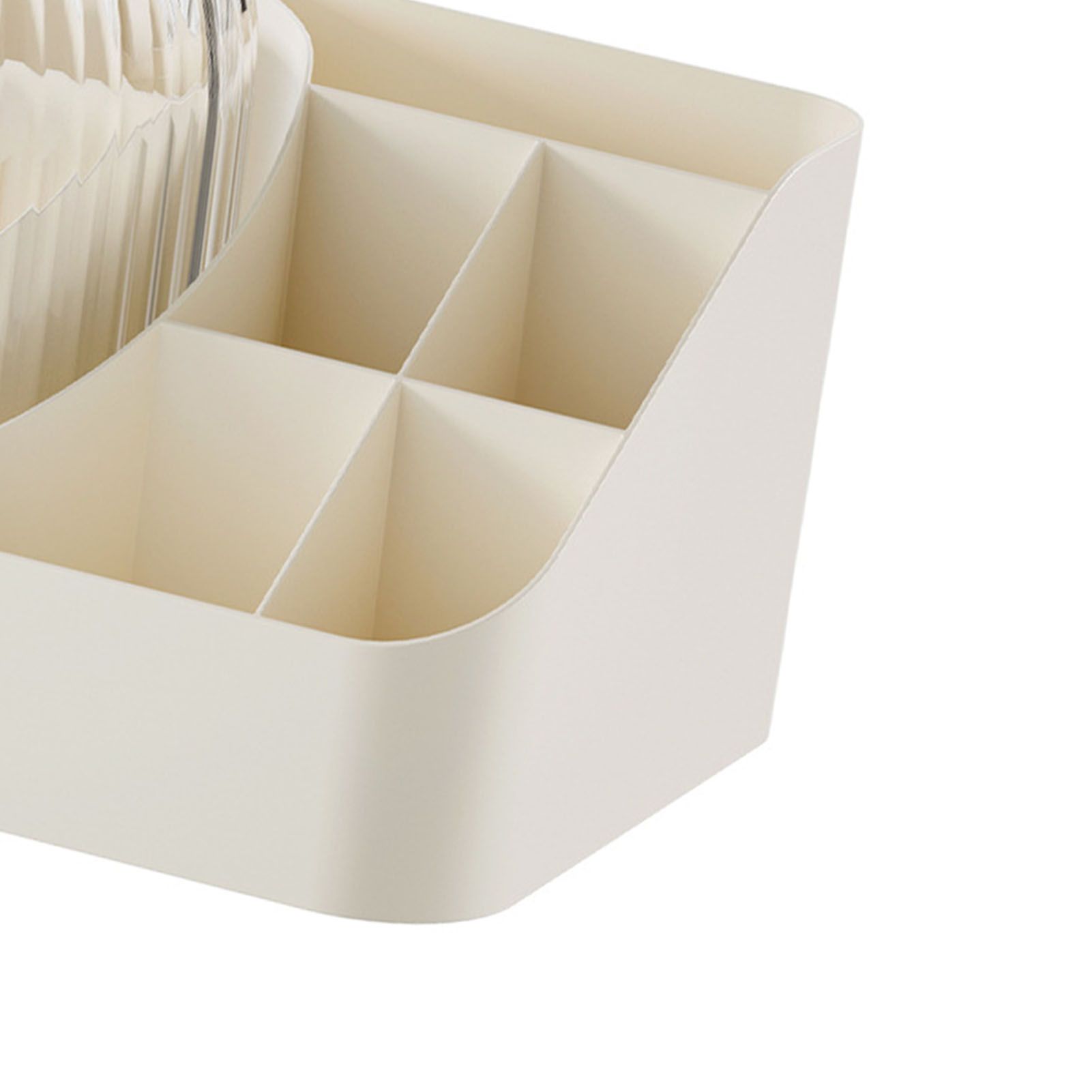Makeup Brush Holder with Lid 360 Degree Rotating Cosmetic Organizer Desktop view 5