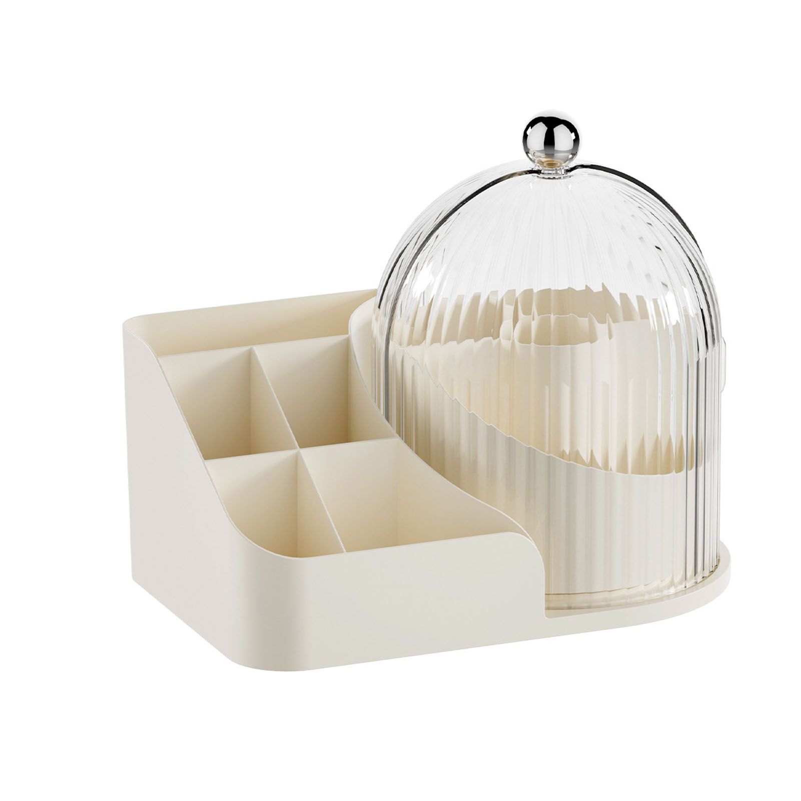 Makeup Brush Holder with Lid 360 Degree Rotating Cosmetic Organizer Desktop view 6