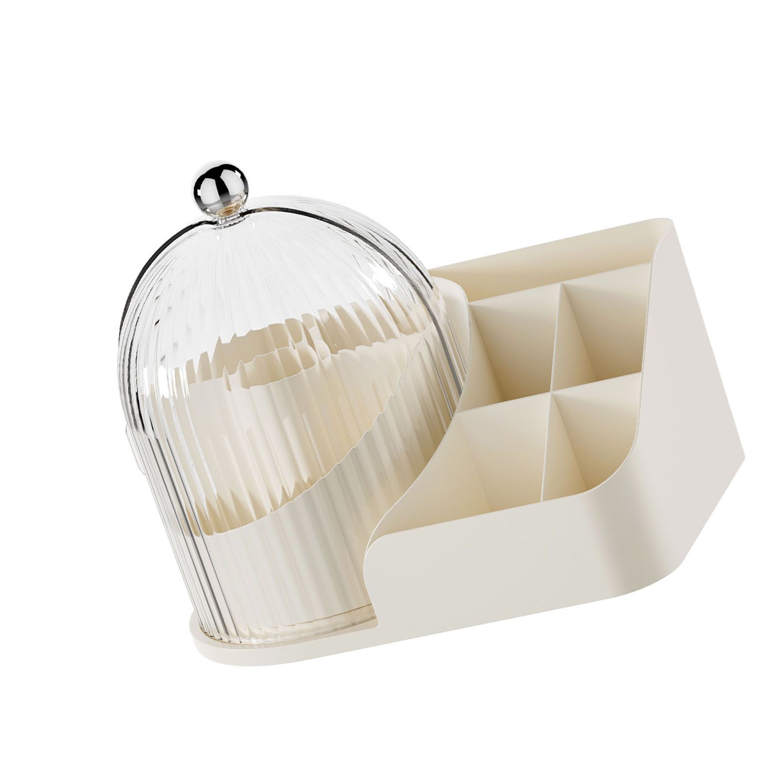 Makeup Brush Holder with Lid 360 Degree Rotating Cosmetic Organizer Desktop view 8