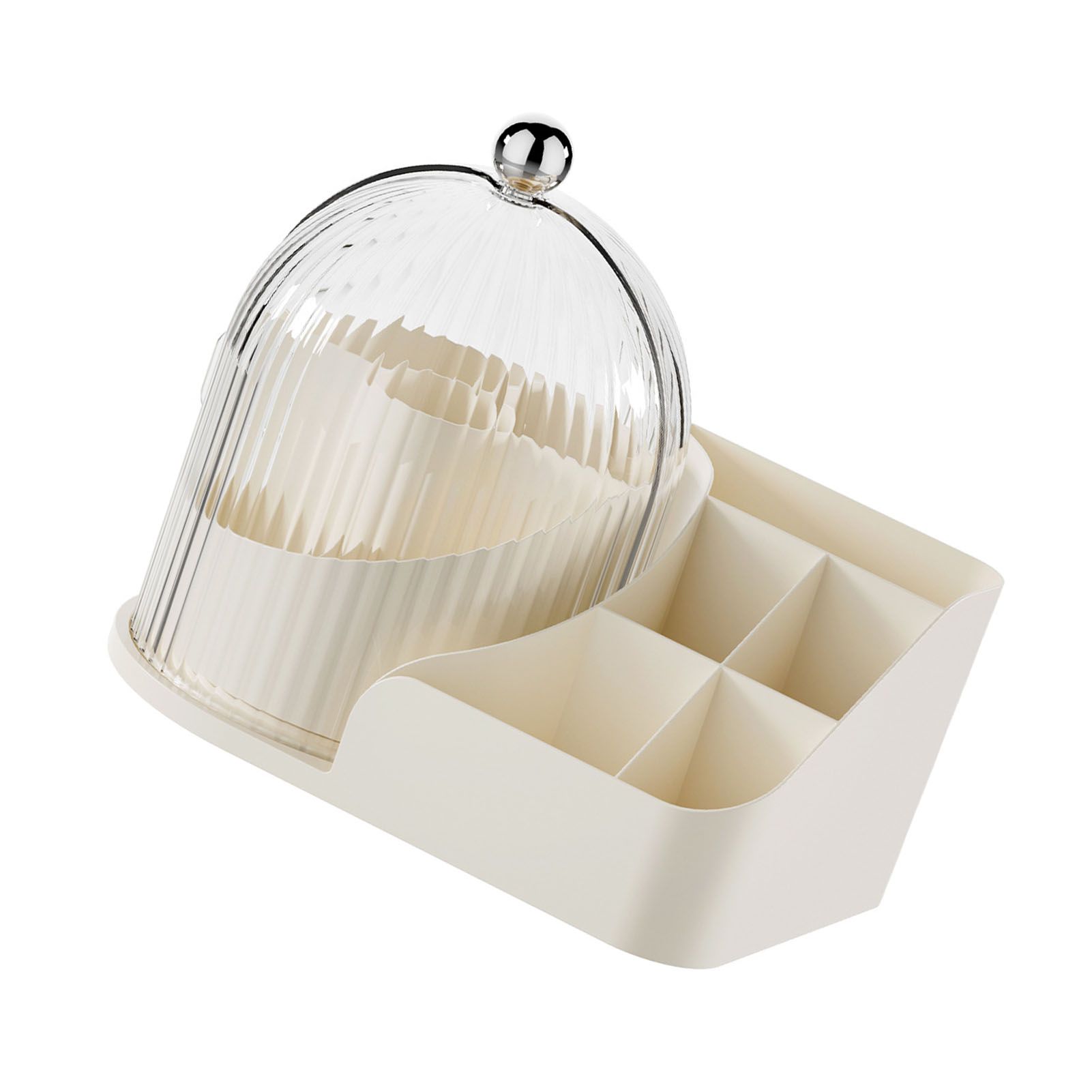 Makeup Brush Holder with Lid 360 Degree Rotating Cosmetic Organizer Desktop view 9