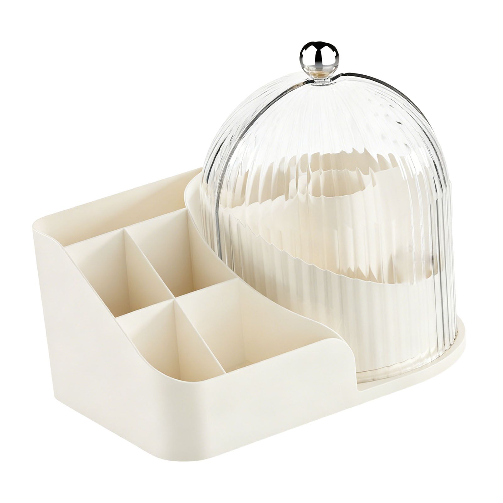 Makeup Brush Holder with Lid 360 Degree Rotating Cosmetic Organizer Desktop view 10