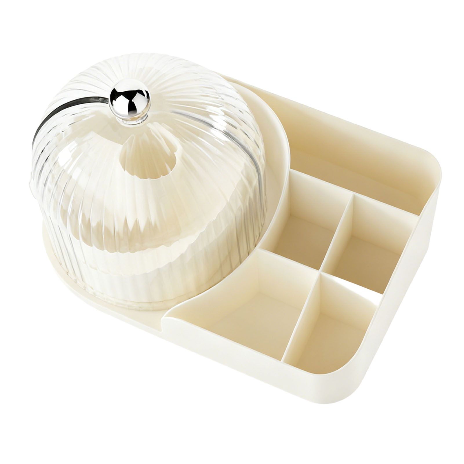 Makeup Brush Holder with Lid 360 Degree Rotating Cosmetic Organizer Desktop view 11