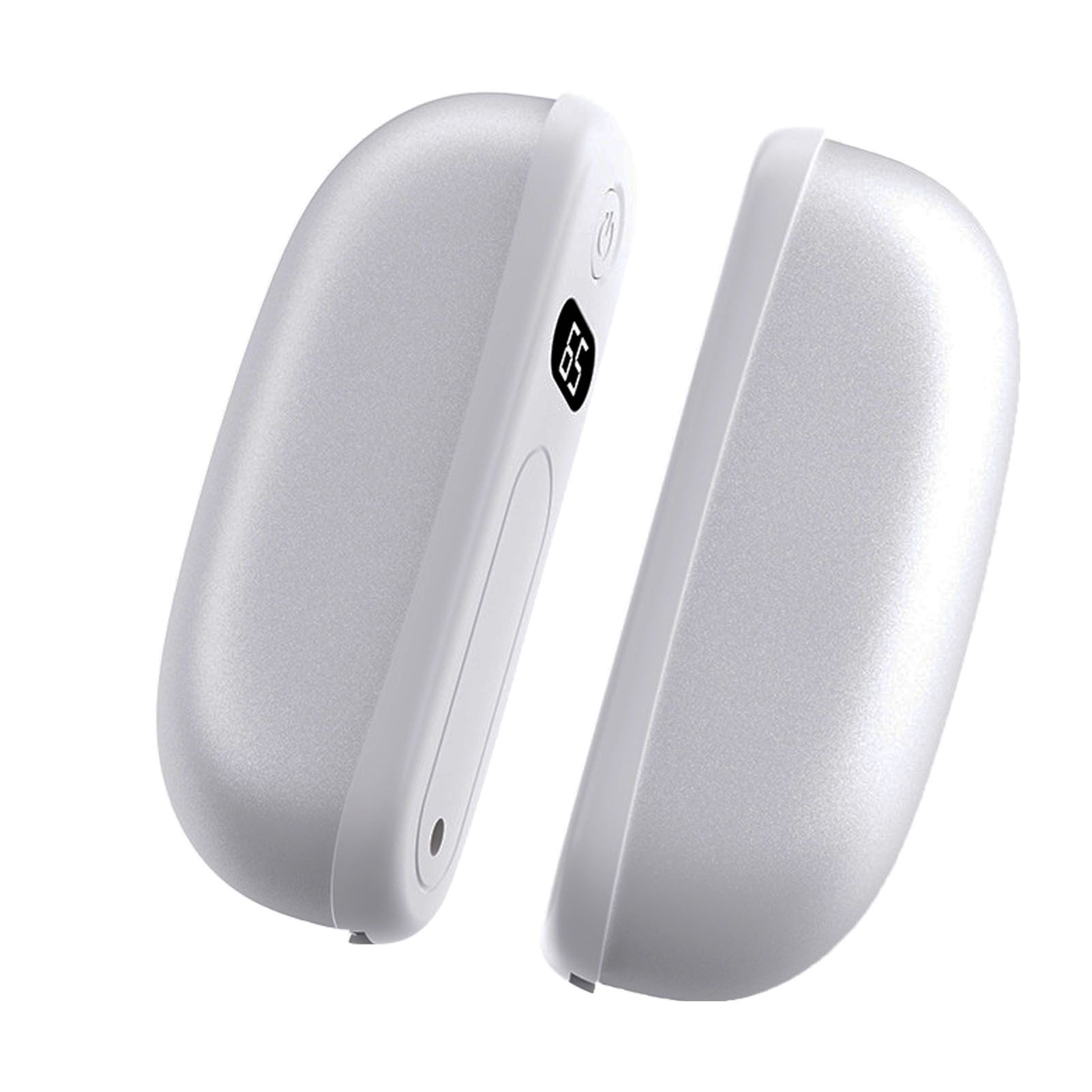 Magnetic Hand Warmers Silver Rechargeable 3600mah Digital Display Fast Heating