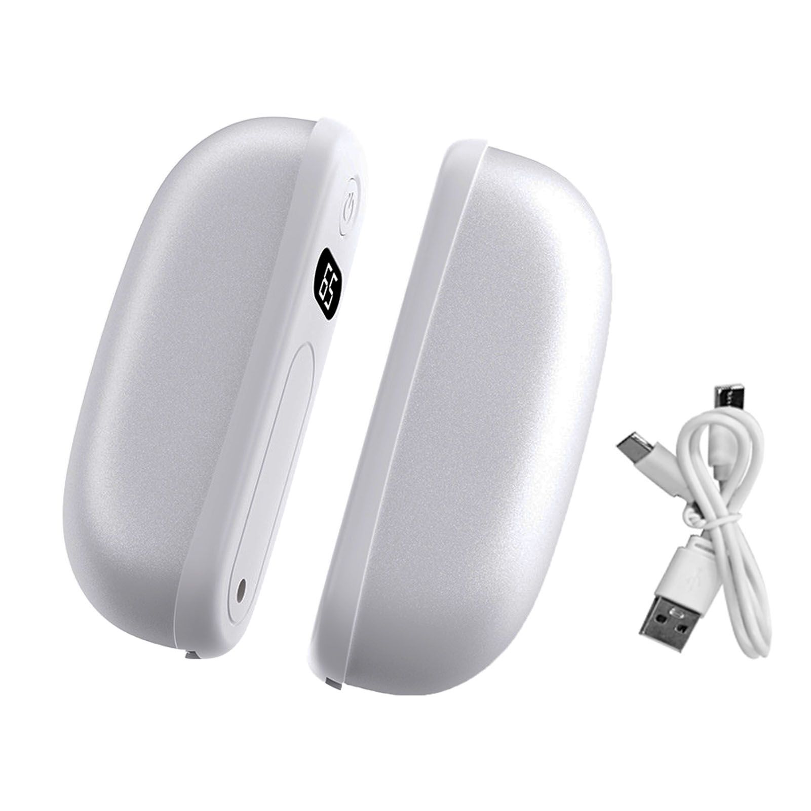 Magnetic Hand Warmers Silver Rechargeable 3600mah Digital Display Fast Heating view 3