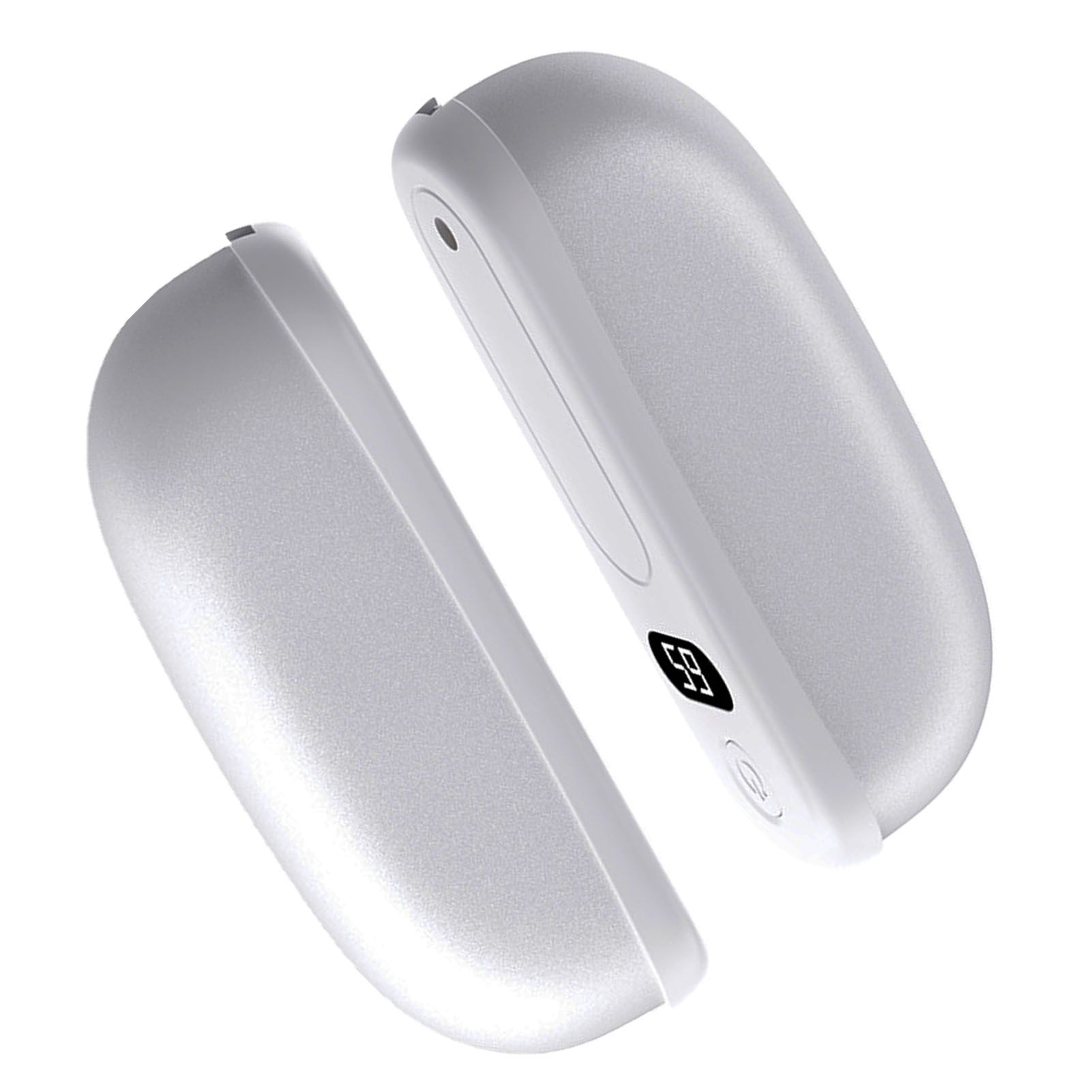 Magnetic Hand Warmers Silver Rechargeable 3600mah Digital Display Fast Heating view 4