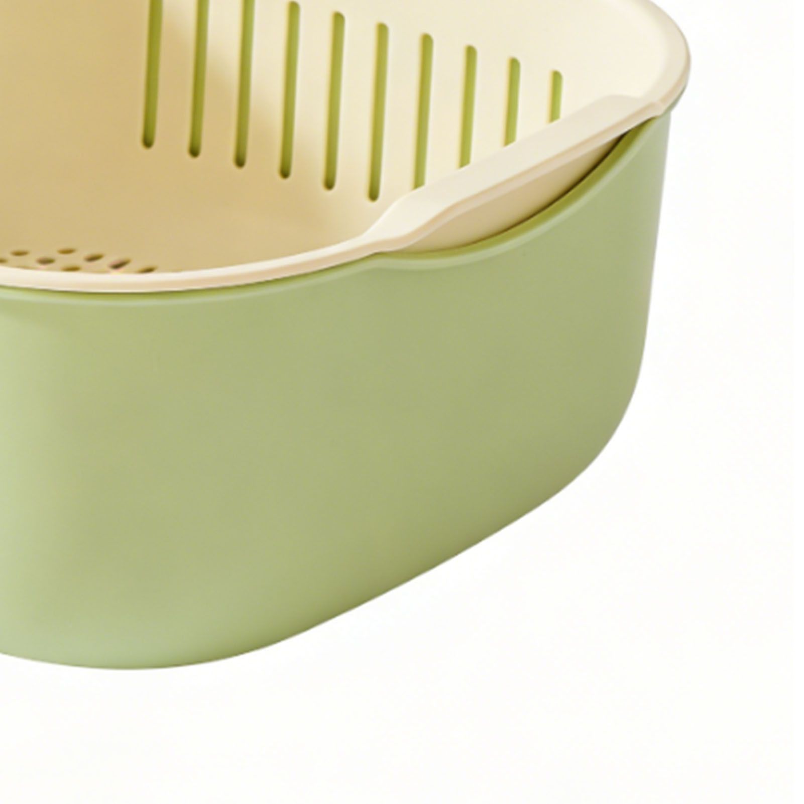 Fruits Vegetable Washing Basket Thickened Plastic Double Layered Drain Basin view 2