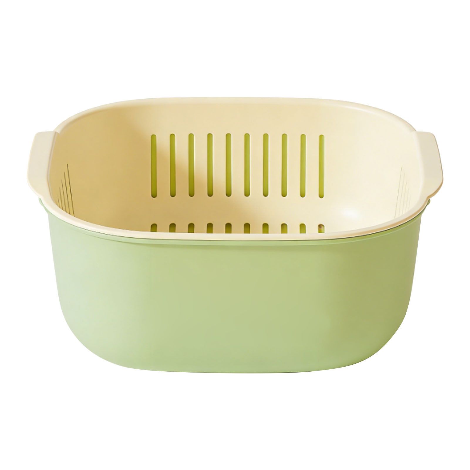 Fruits Vegetable Washing Basket Thickened Plastic Double Layered Drain Basin view 3