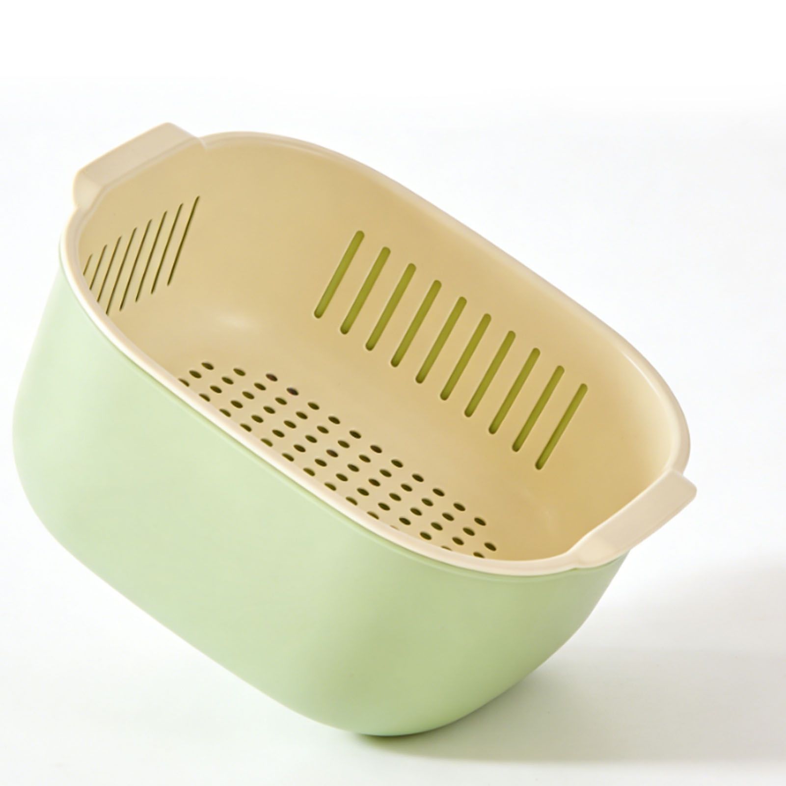 Fruits Vegetable Washing Basket Thickened Plastic Double Layered Drain Basin view 5