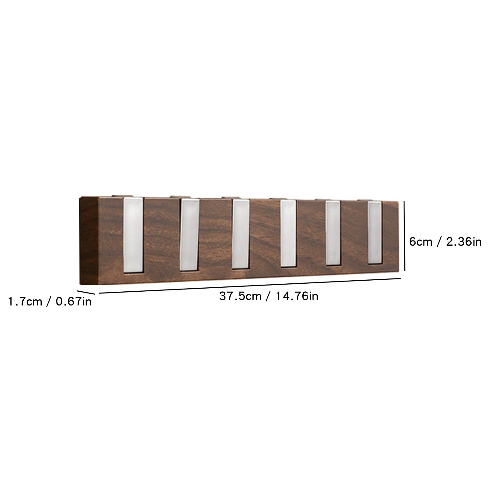 Door Hook Rack Adhesive Wall Mounted Faux Wood Grain Door Towel Rack Coat view 12