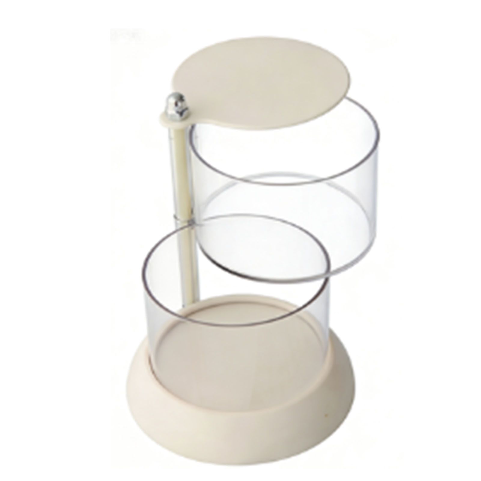 Makeup Sponge Storage Box 2 Tier PET Clear Round Rotating Makeup Blender view 3