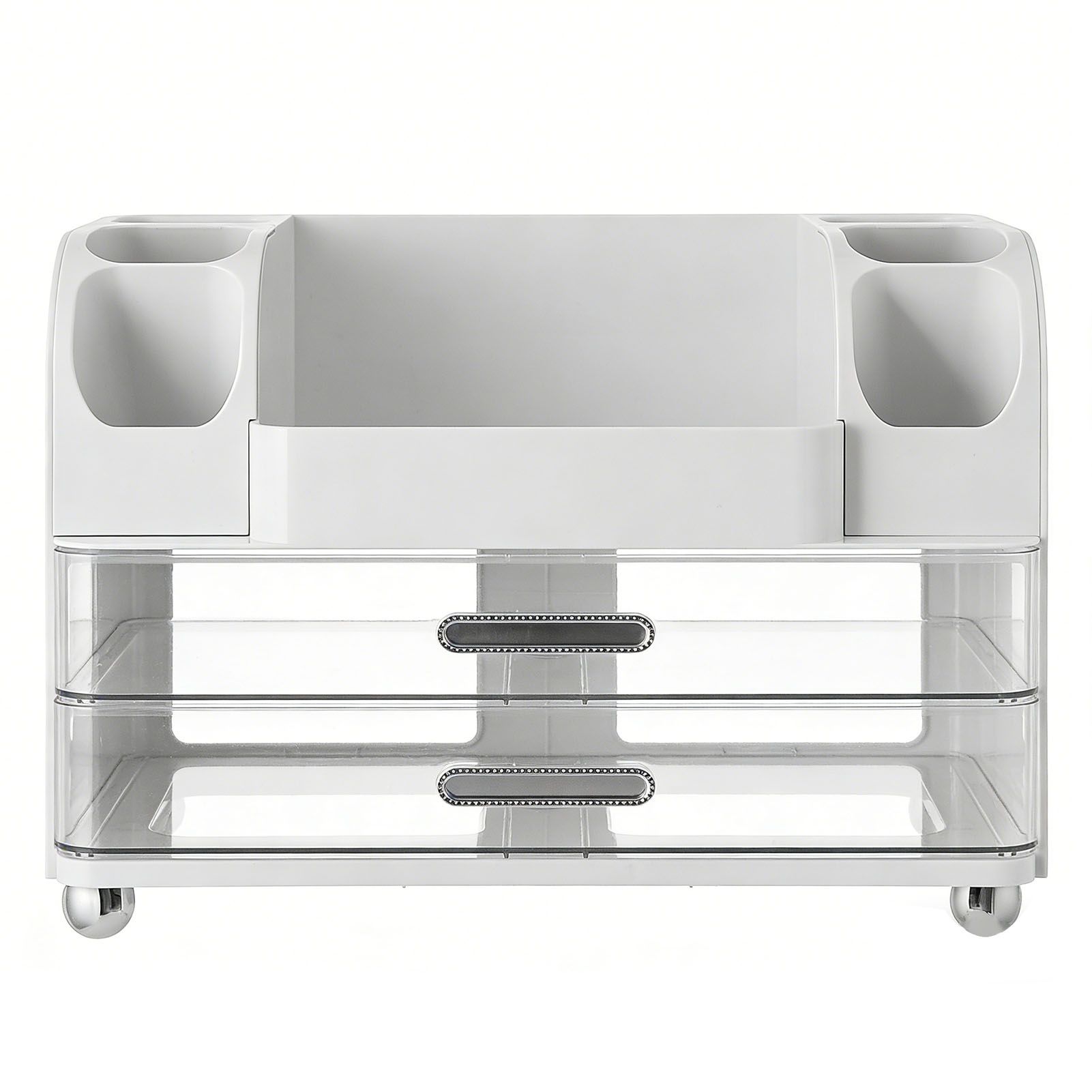 Makeup Organizer with Drawers Countertop Cosmetic Display Case with Brush view 6