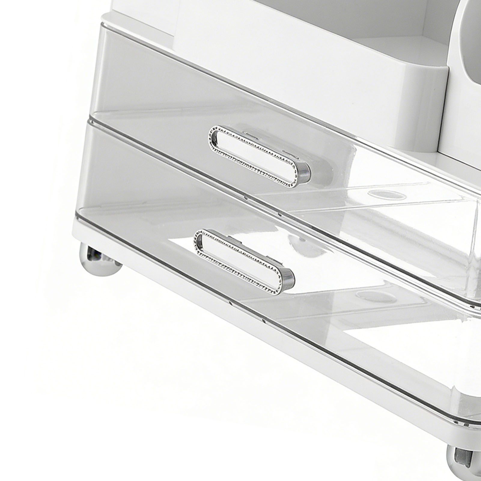 Makeup Organizer with Drawers Countertop Cosmetic Display Case with Brush view 7