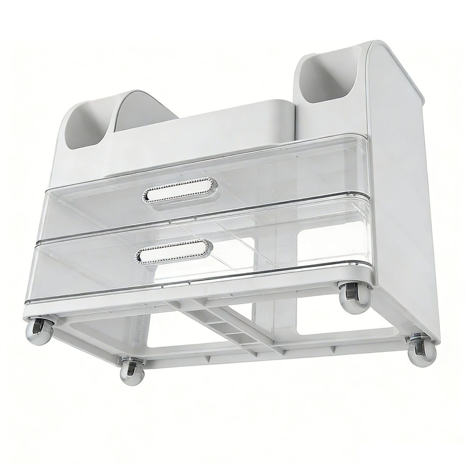 Makeup Organizer with Drawers Countertop Cosmetic Display Case with Brush view 8
