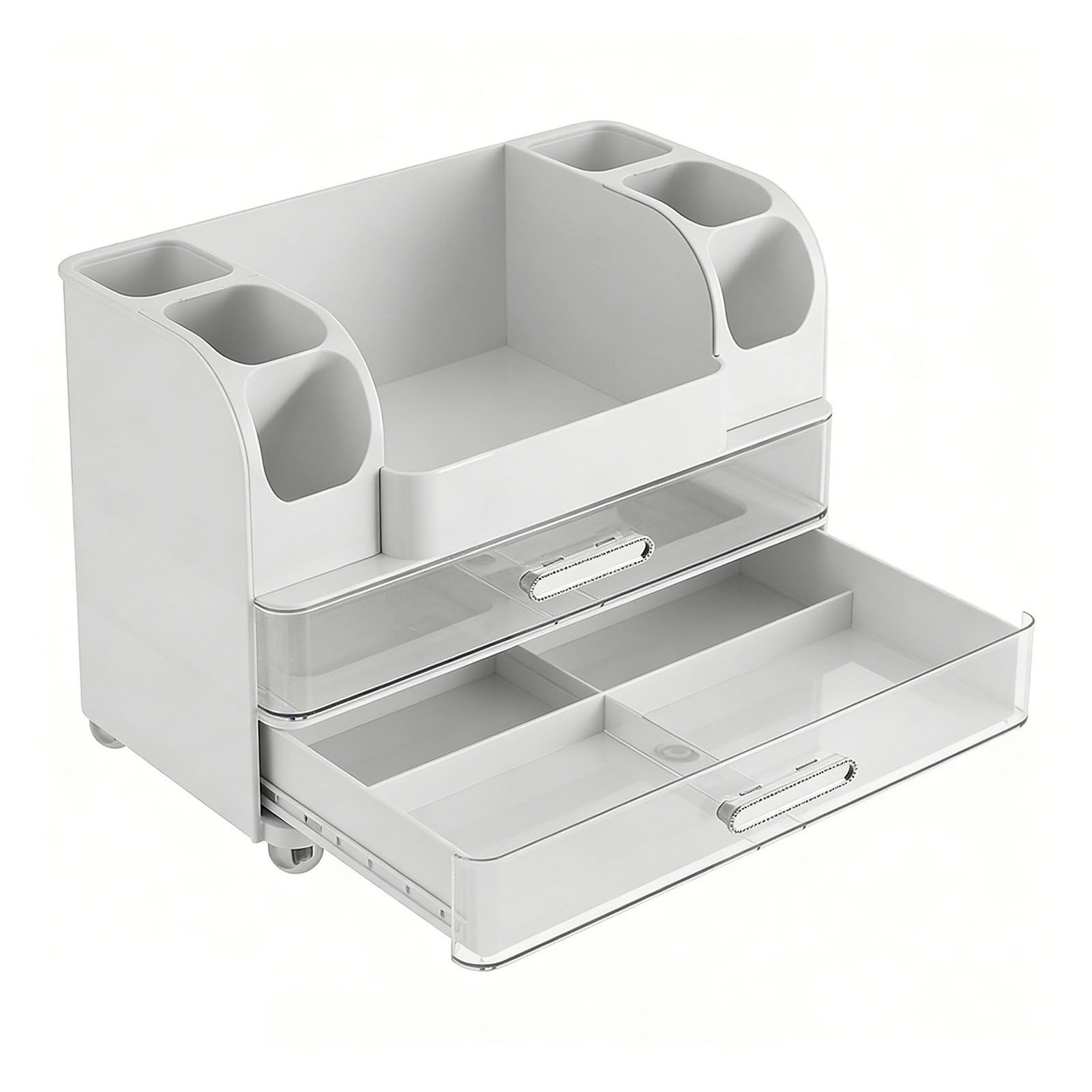 Makeup Organizer with Drawers Countertop Cosmetic Display Case with Brush view 10