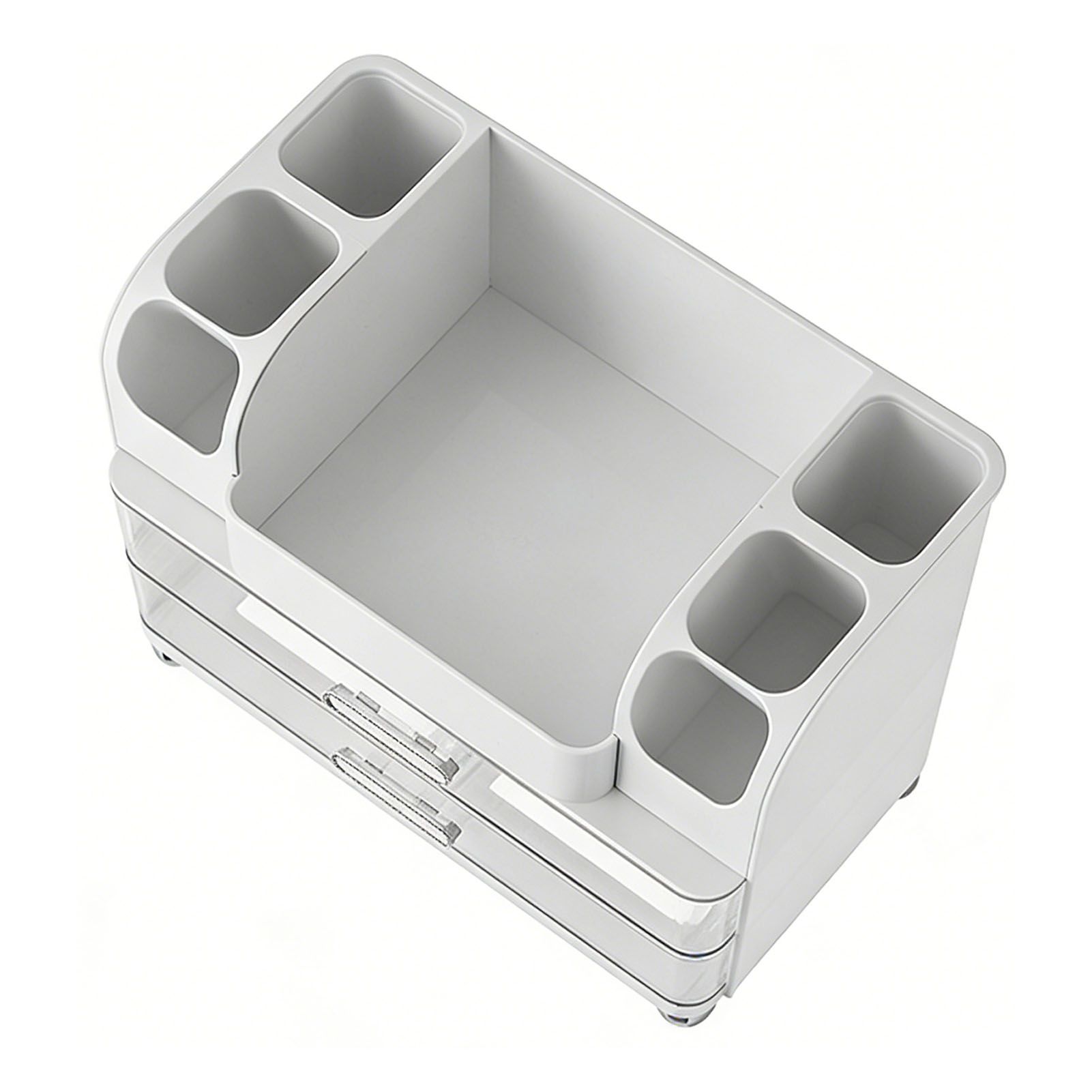 Makeup Organizer with Drawers Countertop Cosmetic Display Case with Brush view 11