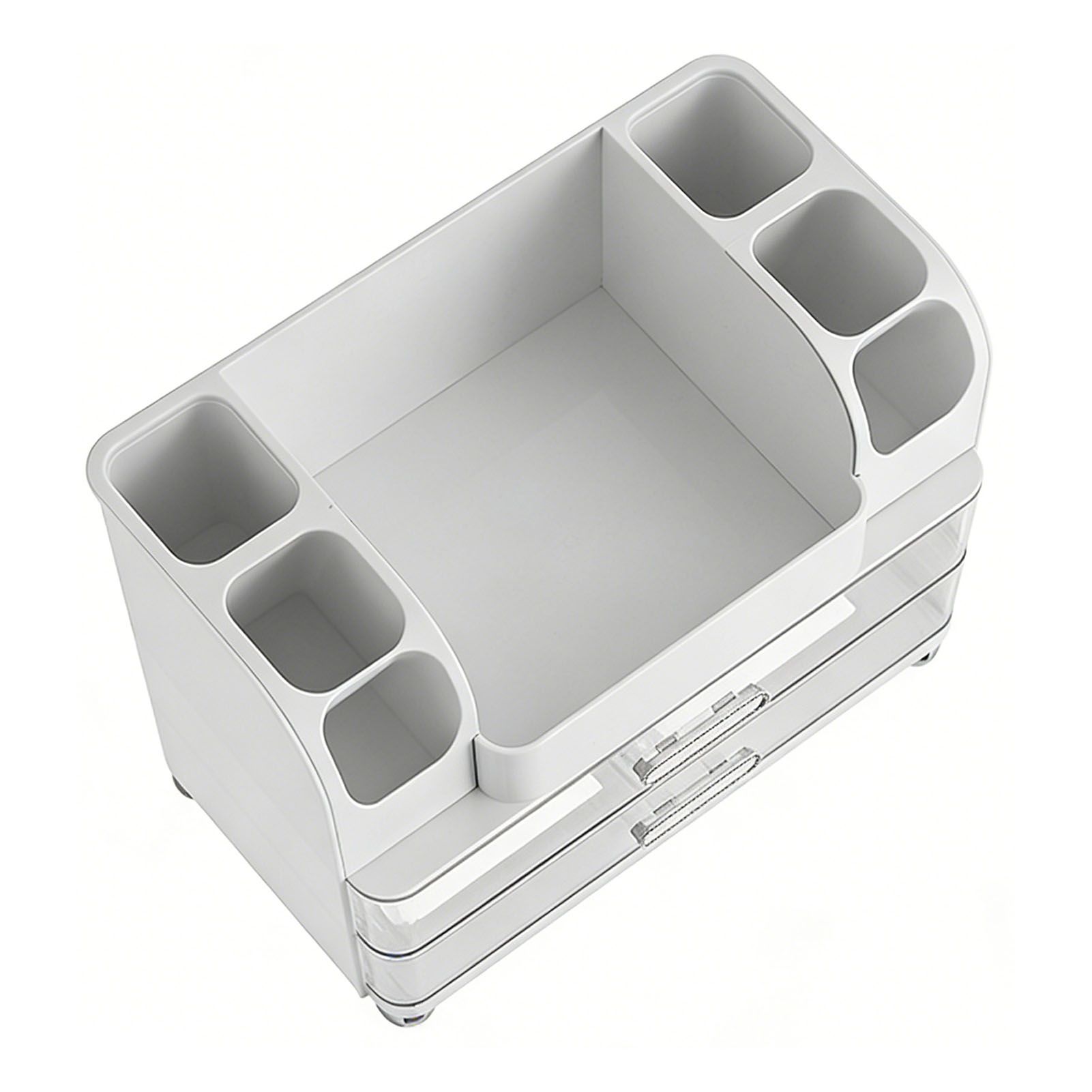Makeup Organizer with Drawers Countertop Cosmetic Display Case with Brush view 12