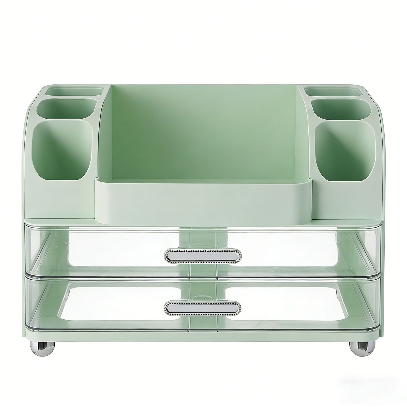 Makeup Organizer for Vanity with 2 Drawers Cosmetic Display Case with Brush view 4