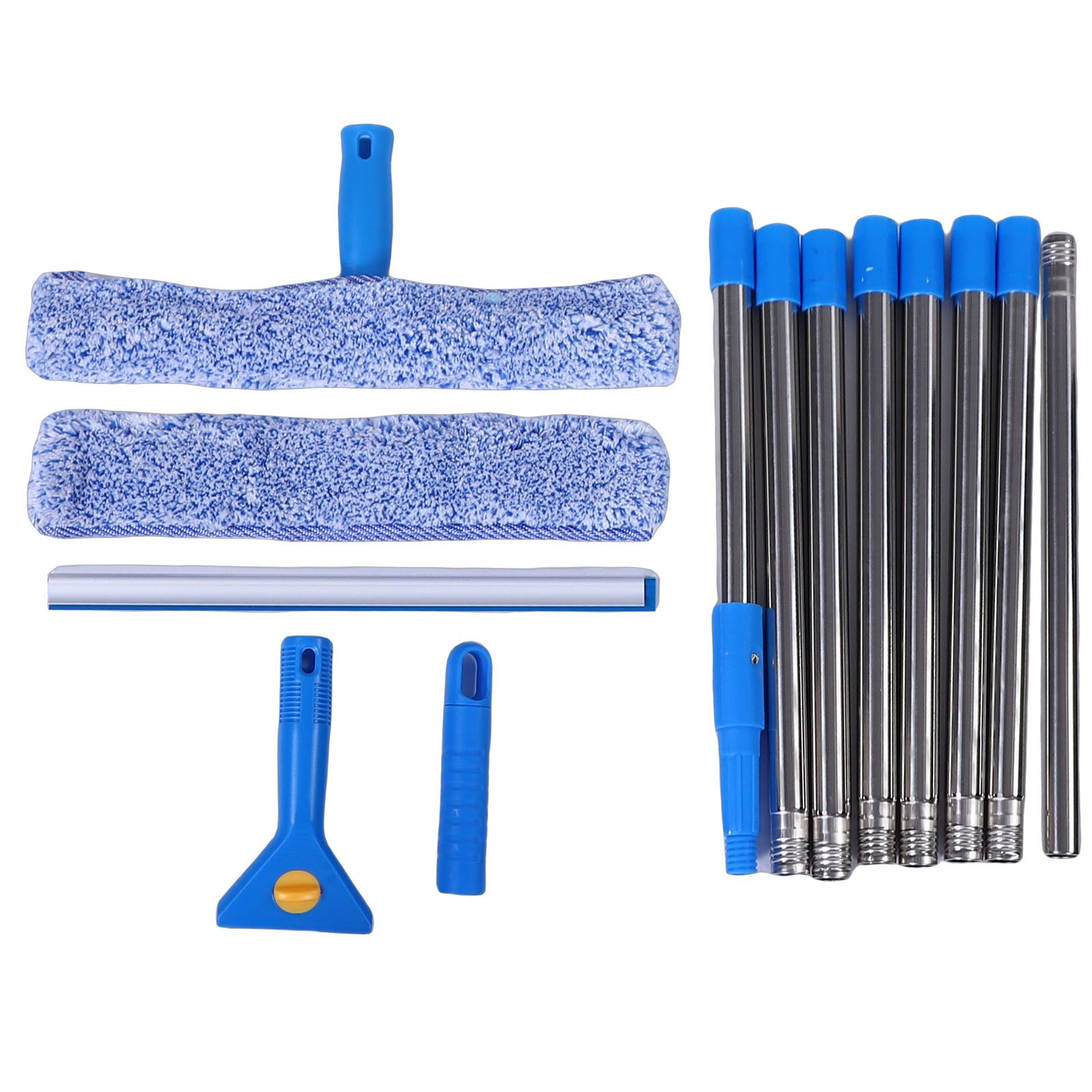 Window Cleaning Kit with Extension Pole 9.8FT Window Squeegee Brush Washing view 3