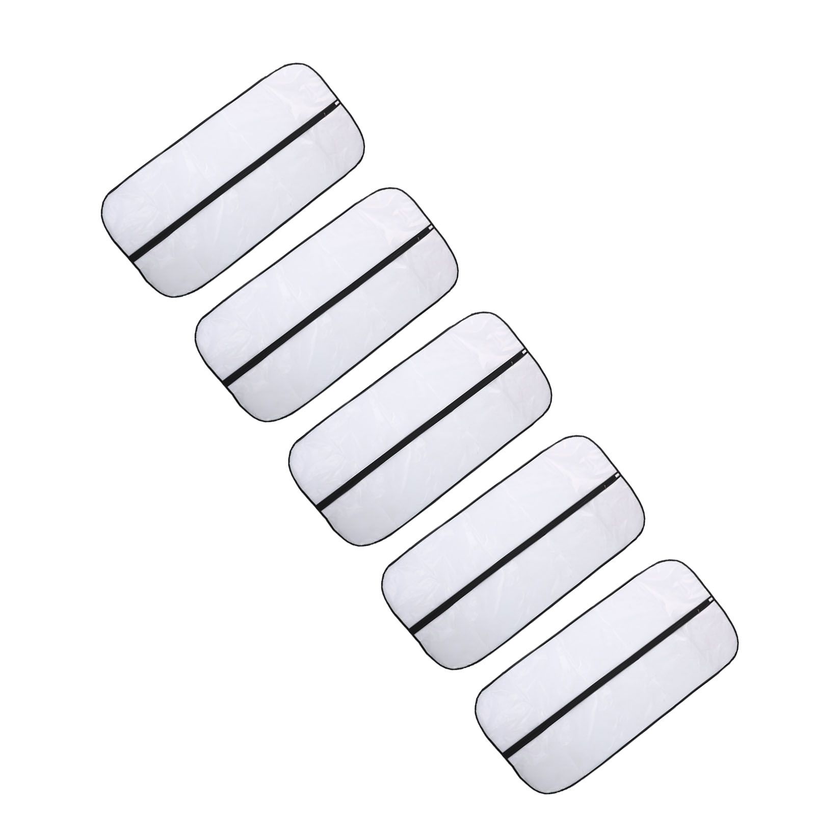 5pcs Hanging Garment Bags 23.6x47.2in Clear Plastic Zipped Clothes Dust Proof view 4