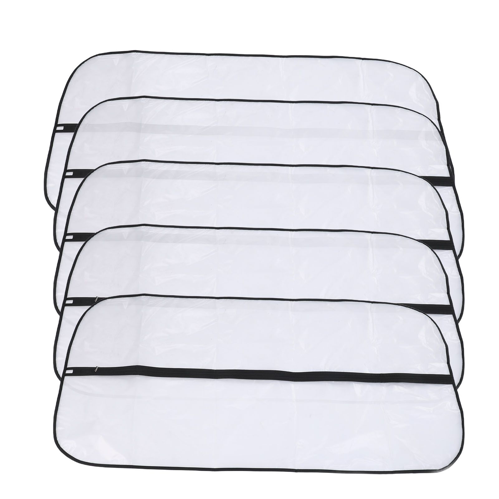 5pcs Hanging Garment Bags 23.6x47.2in Clear Plastic Zipped Clothes Dust Proof view 10