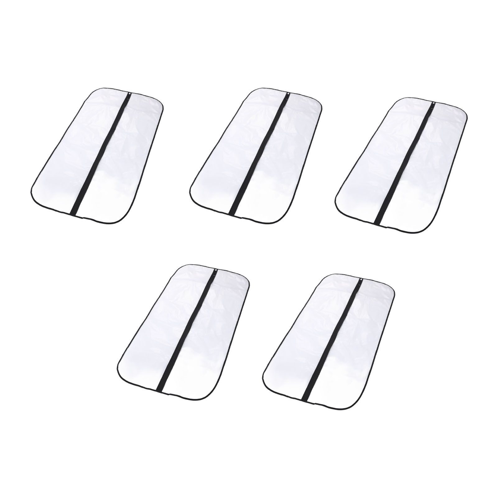5pcs Hanging Garment Bags 23.6x47.2in Clear Plastic Zipped Clothes Dust Proof view 11
