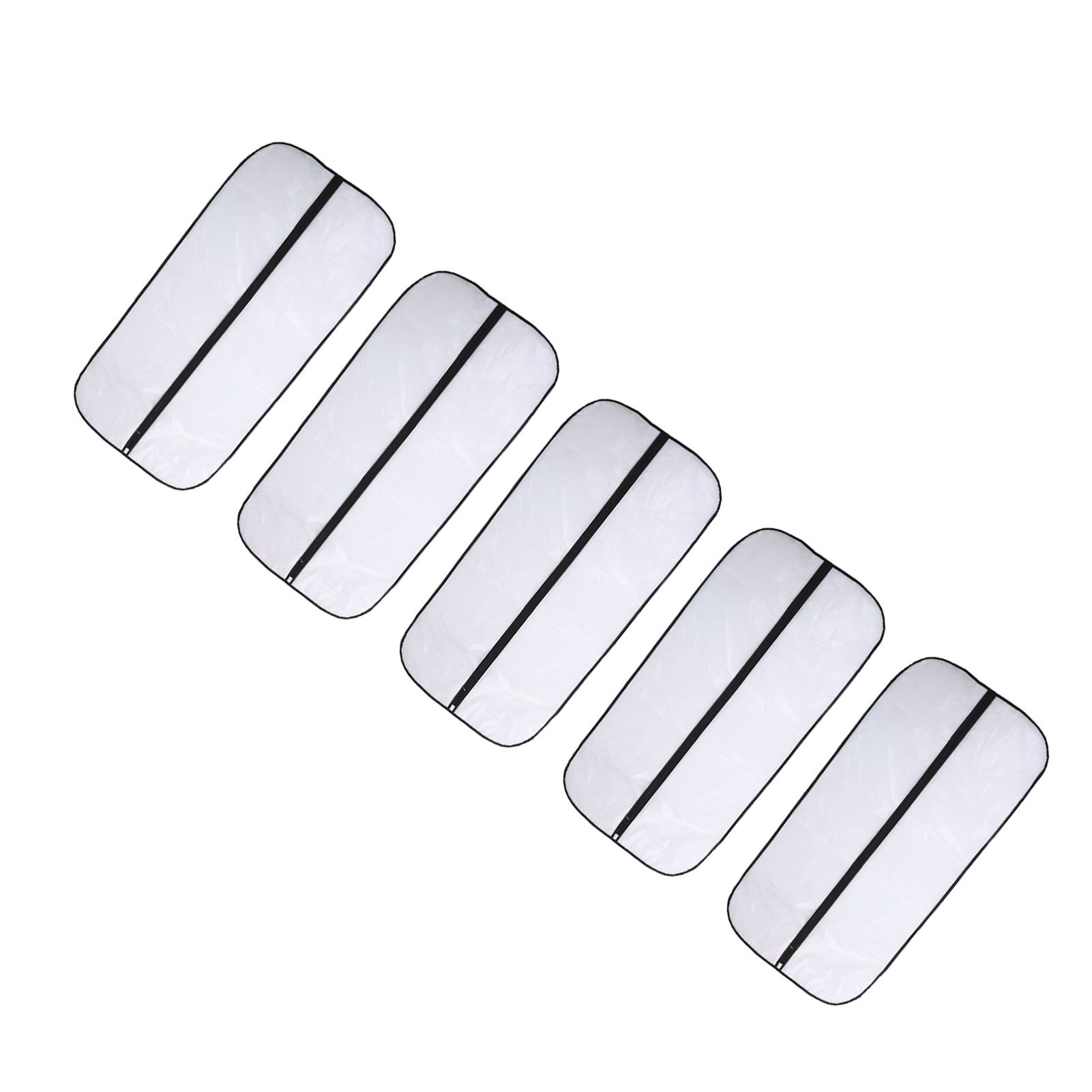 5pcs Hanging Garment Bags 23.6x47.2in Clear Plastic Zipped Clothes Dust Proof view 12