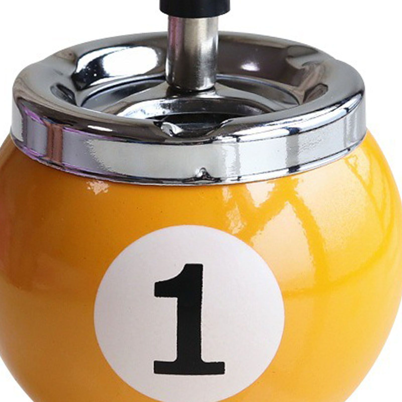 Billiard Ashtray Decorative Billiard Ball Metal Ashtray with Lid for Indoor view 2