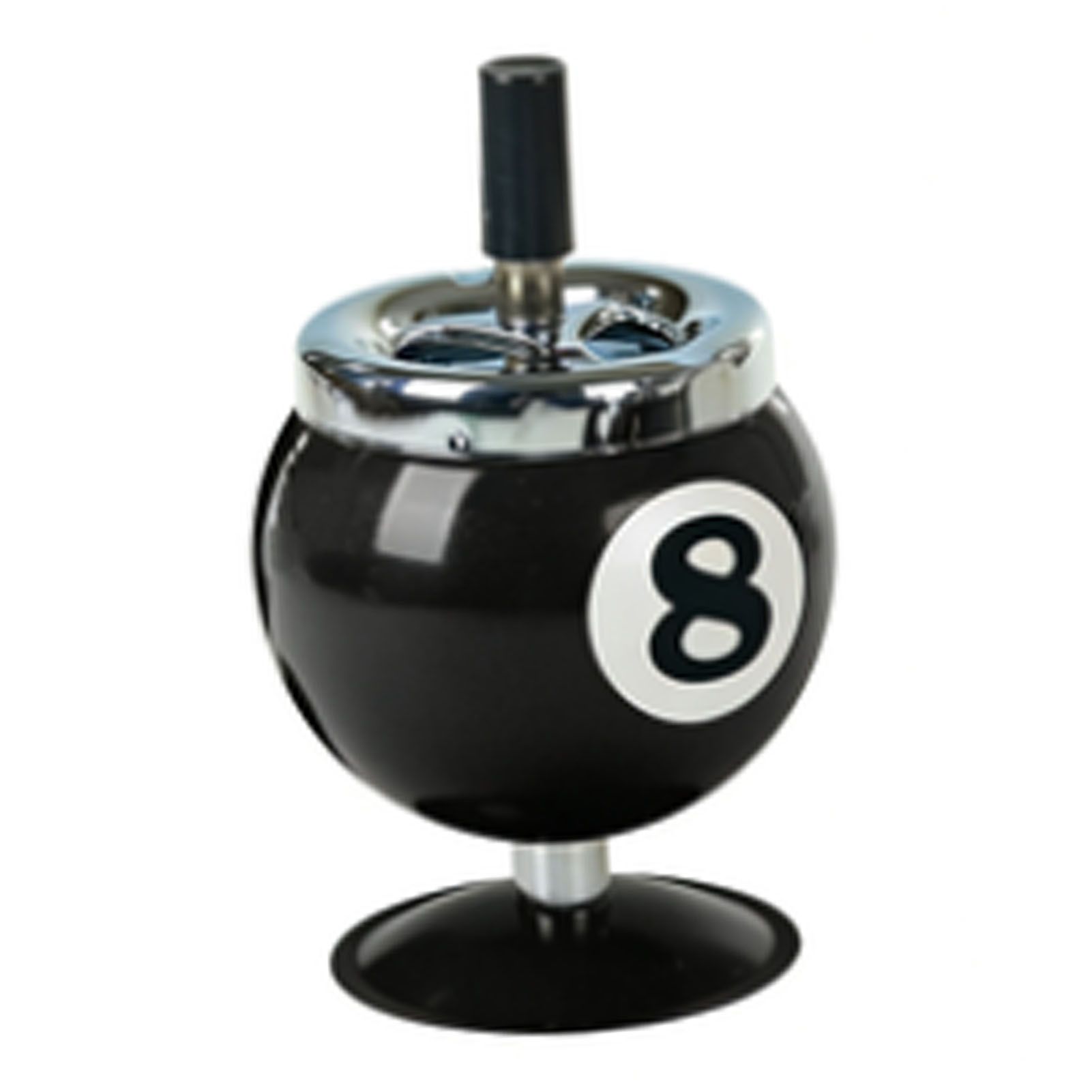 Stylish Metal Ashtray Billiards Ball Shape Large Capacity Windproof Ashtray