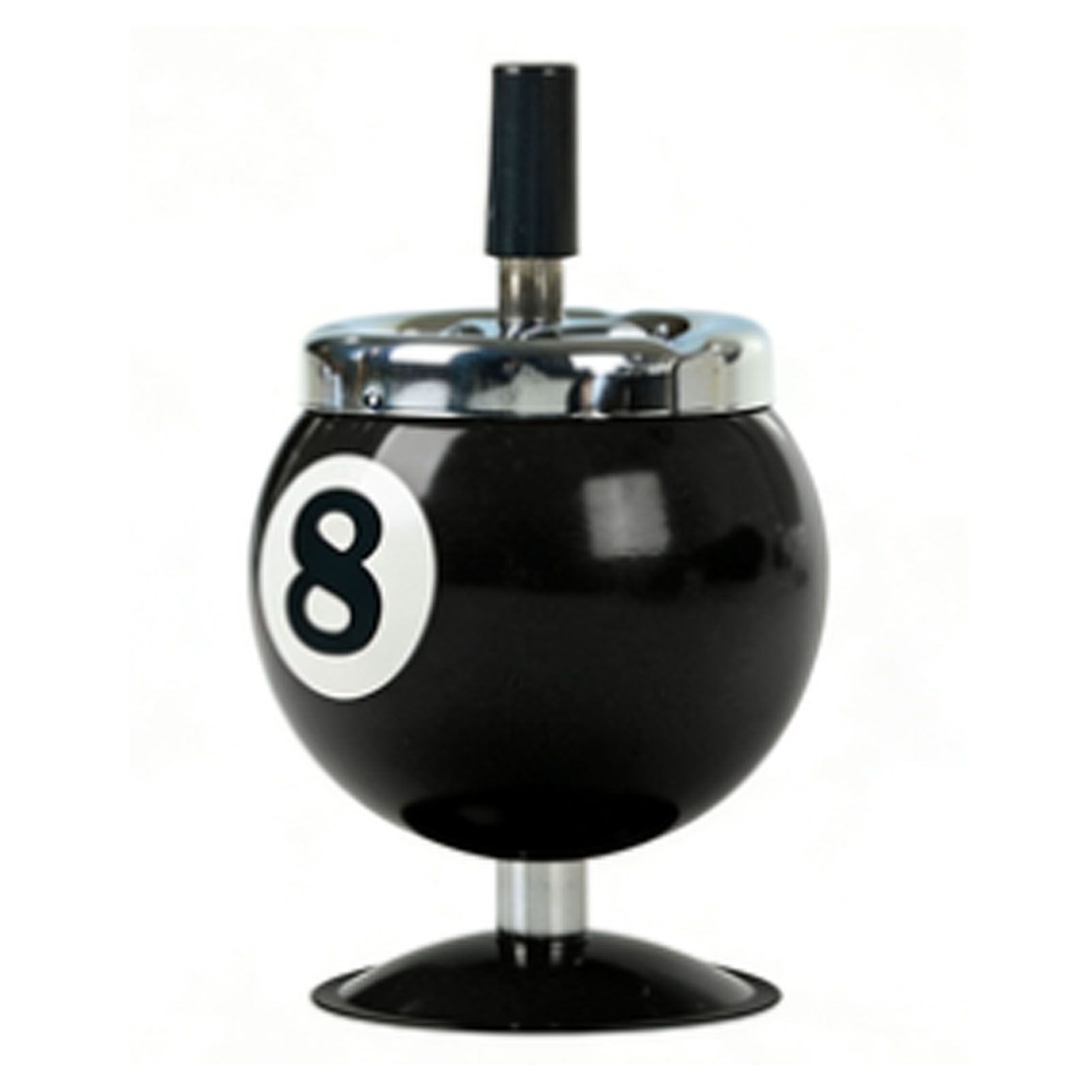 Stylish Metal Ashtray Billiards Ball Shape Large Capacity Windproof Ashtray view 2