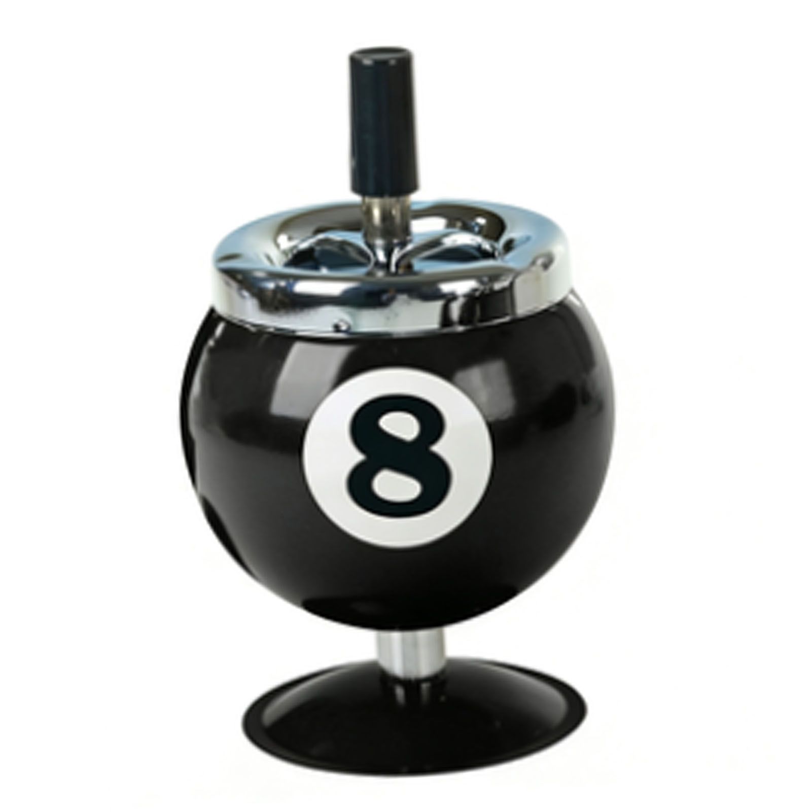 Stylish Metal Ashtray Billiards Ball Shape Large Capacity Windproof Ashtray view 3