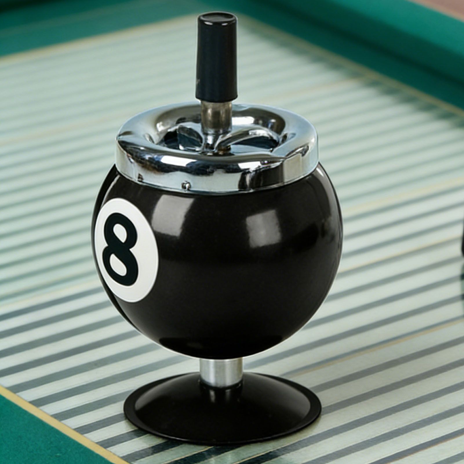 Stylish Metal Ashtray Billiards Ball Shape Large Capacity Windproof Ashtray view 11