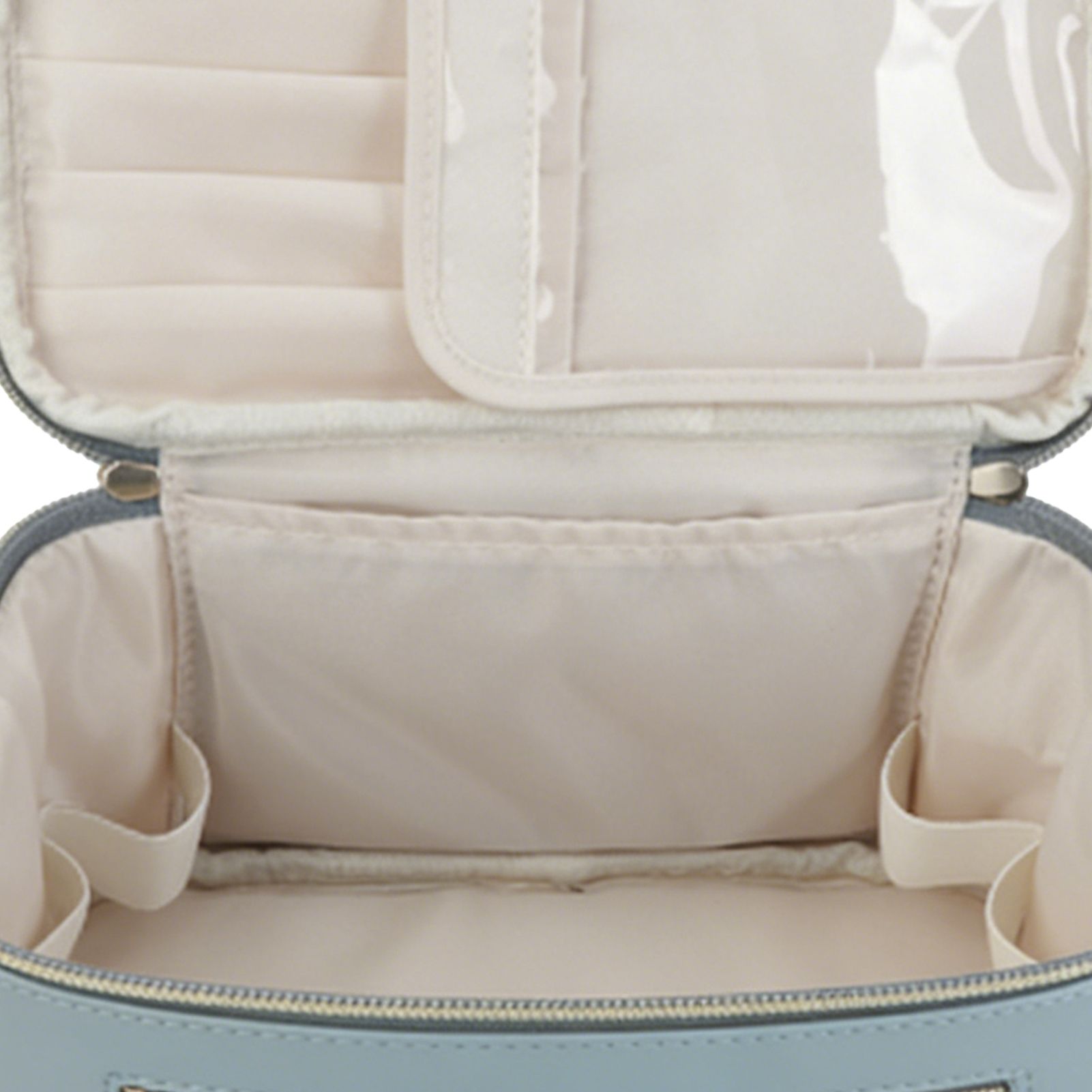 Toiletry Makeup Bag Large Capacity Water Proof PU Cosmetic Bag with Double view 2