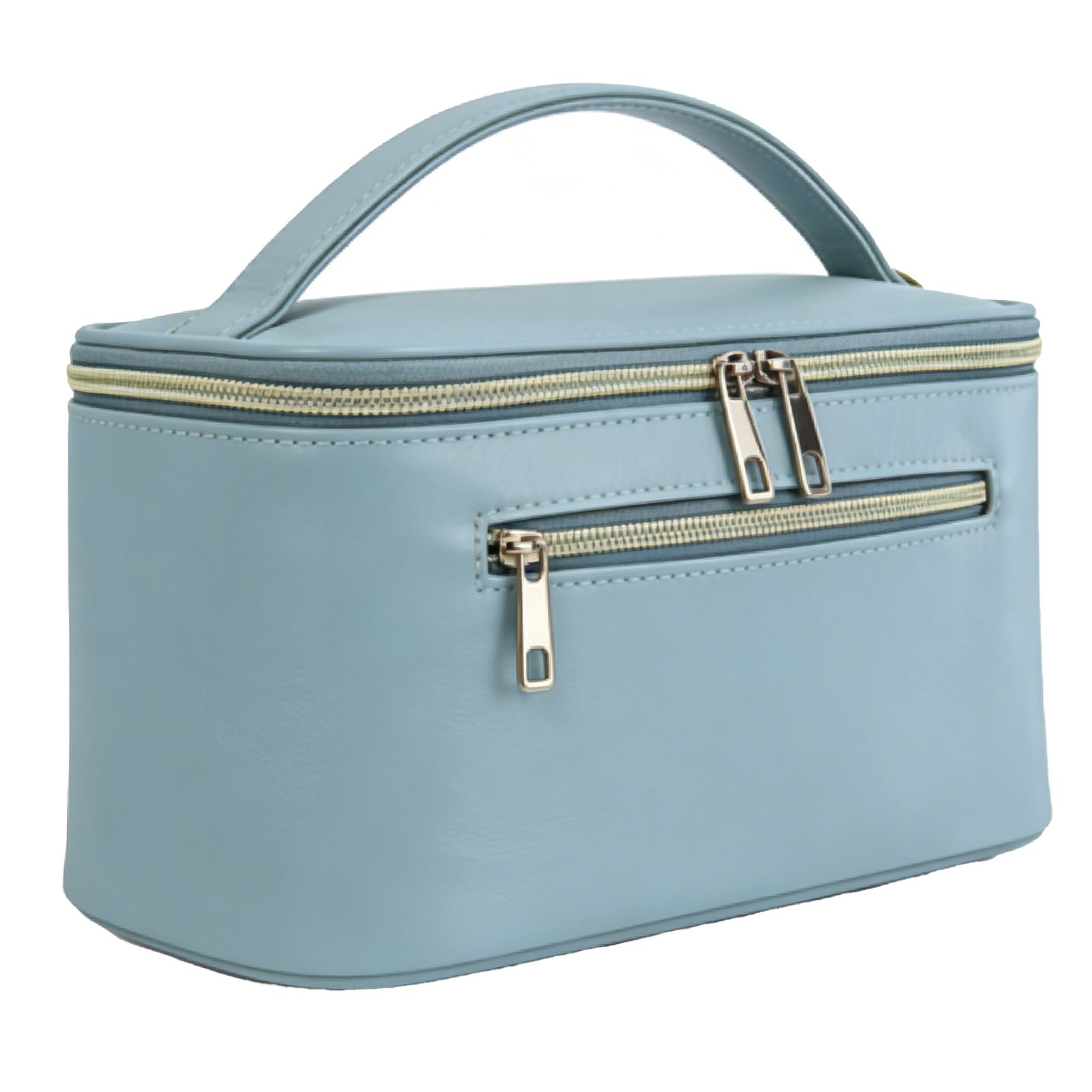 Toiletry Makeup Bag Large Capacity Water Proof PU Cosmetic Bag with Double view 4
