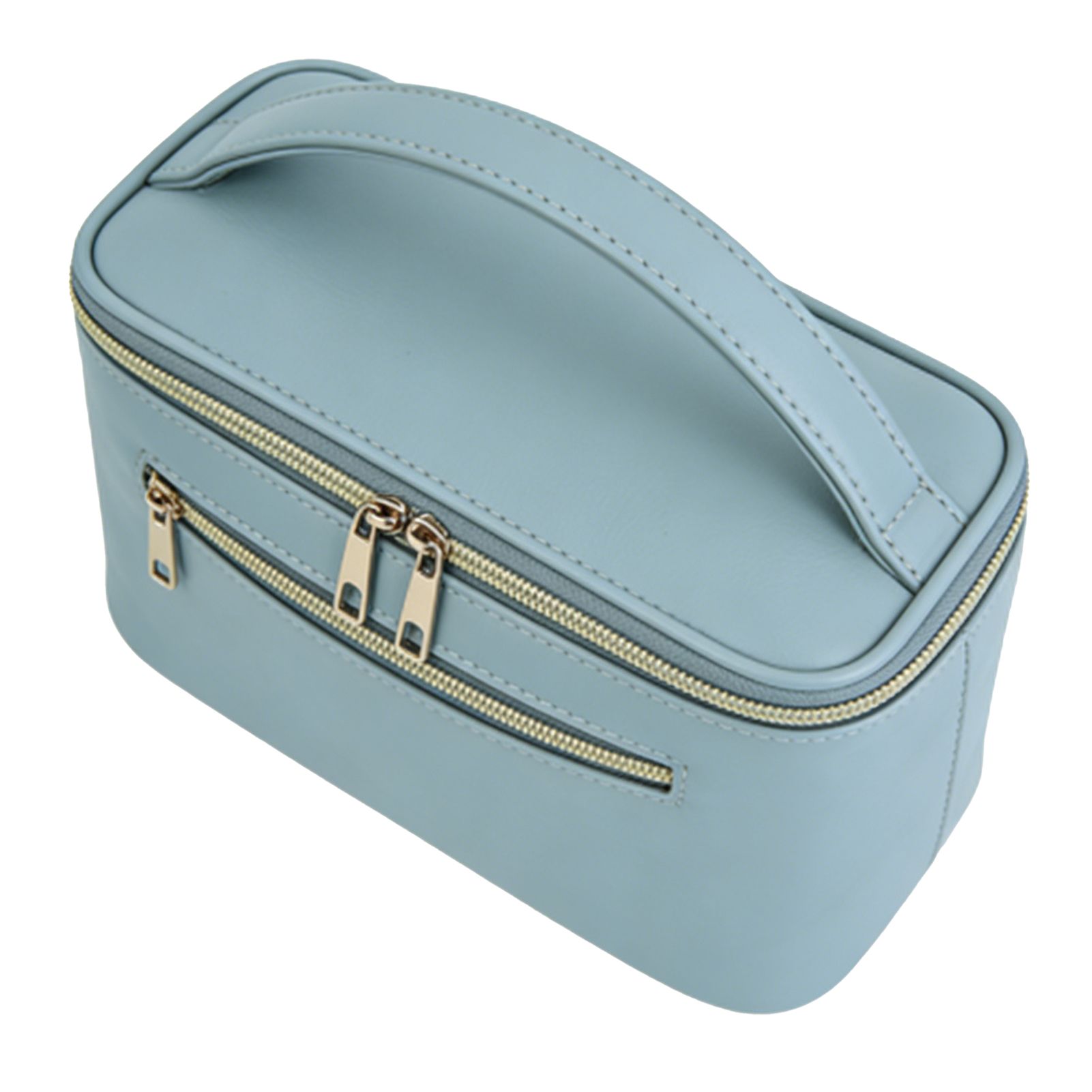 Toiletry Makeup Bag Large Capacity Water Proof PU Cosmetic Bag with Double view 6