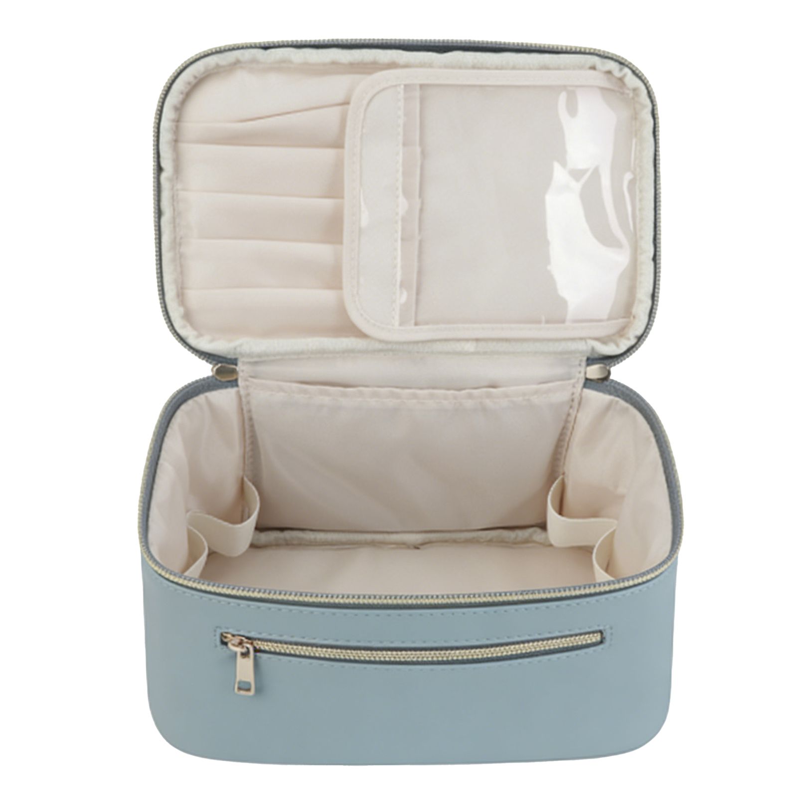 Toiletry Makeup Bag Large Capacity Water Proof PU Cosmetic Bag with Double view 10