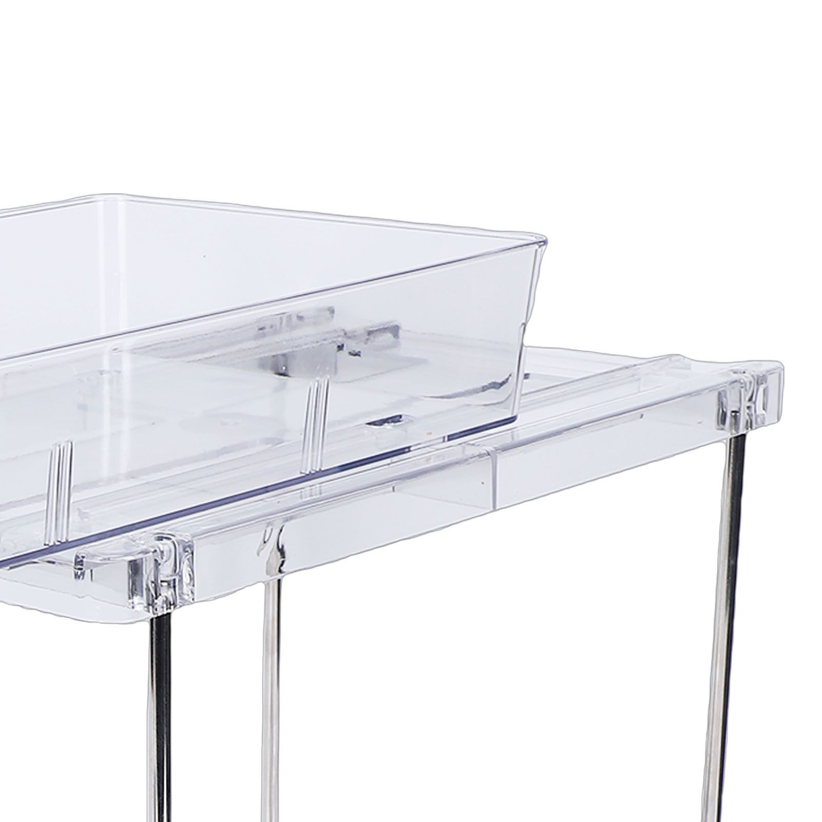 2 Tier Vertical Pull Out Cabinet Organizer Multifunctional Clear Slide Out view 5