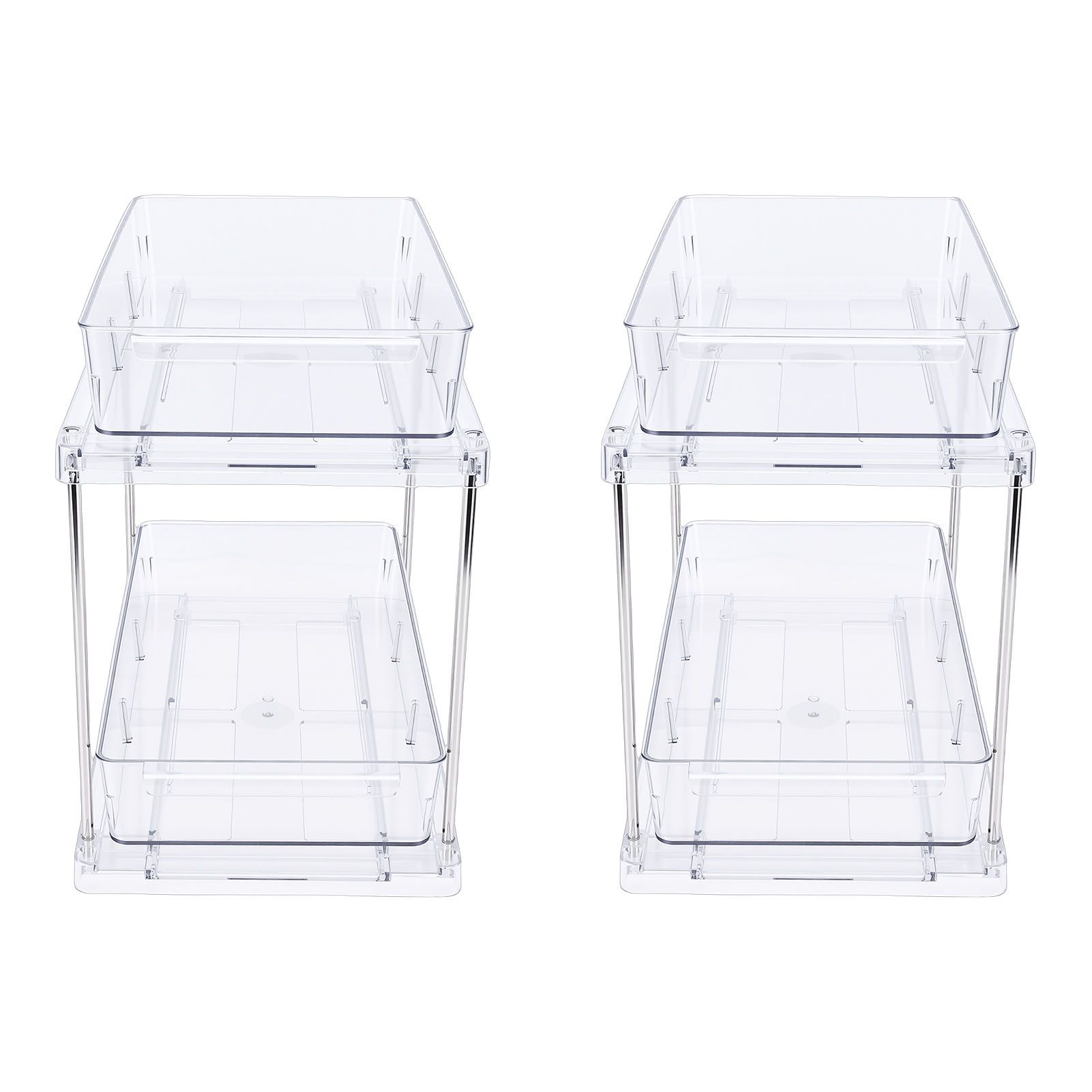 2 Tier Vertical Pull Out Cabinet Organizer Multifunctional Clear Slide Out view 9