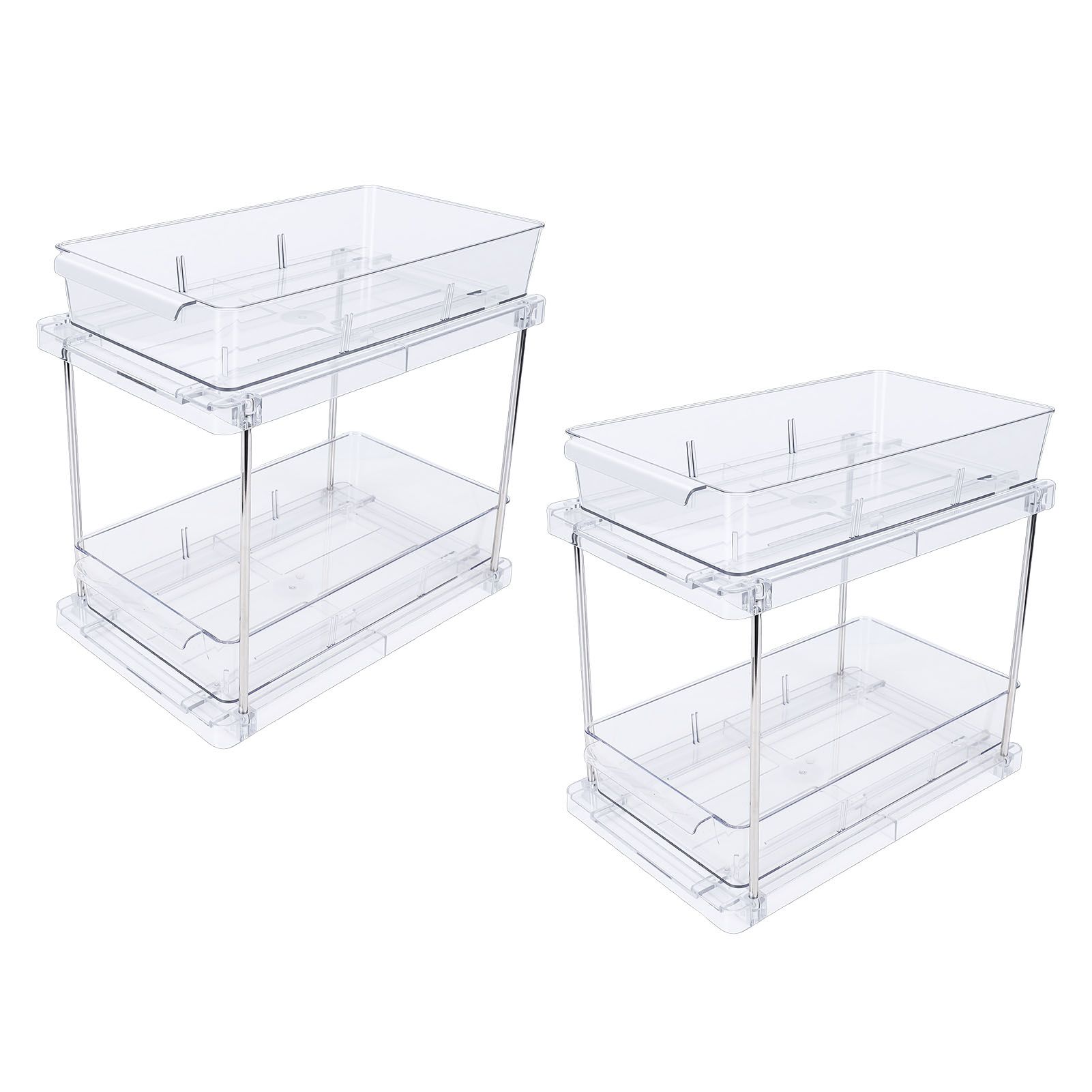 2 Tier Vertical Pull Out Cabinet Organizer Multifunctional Clear Slide Out view 10