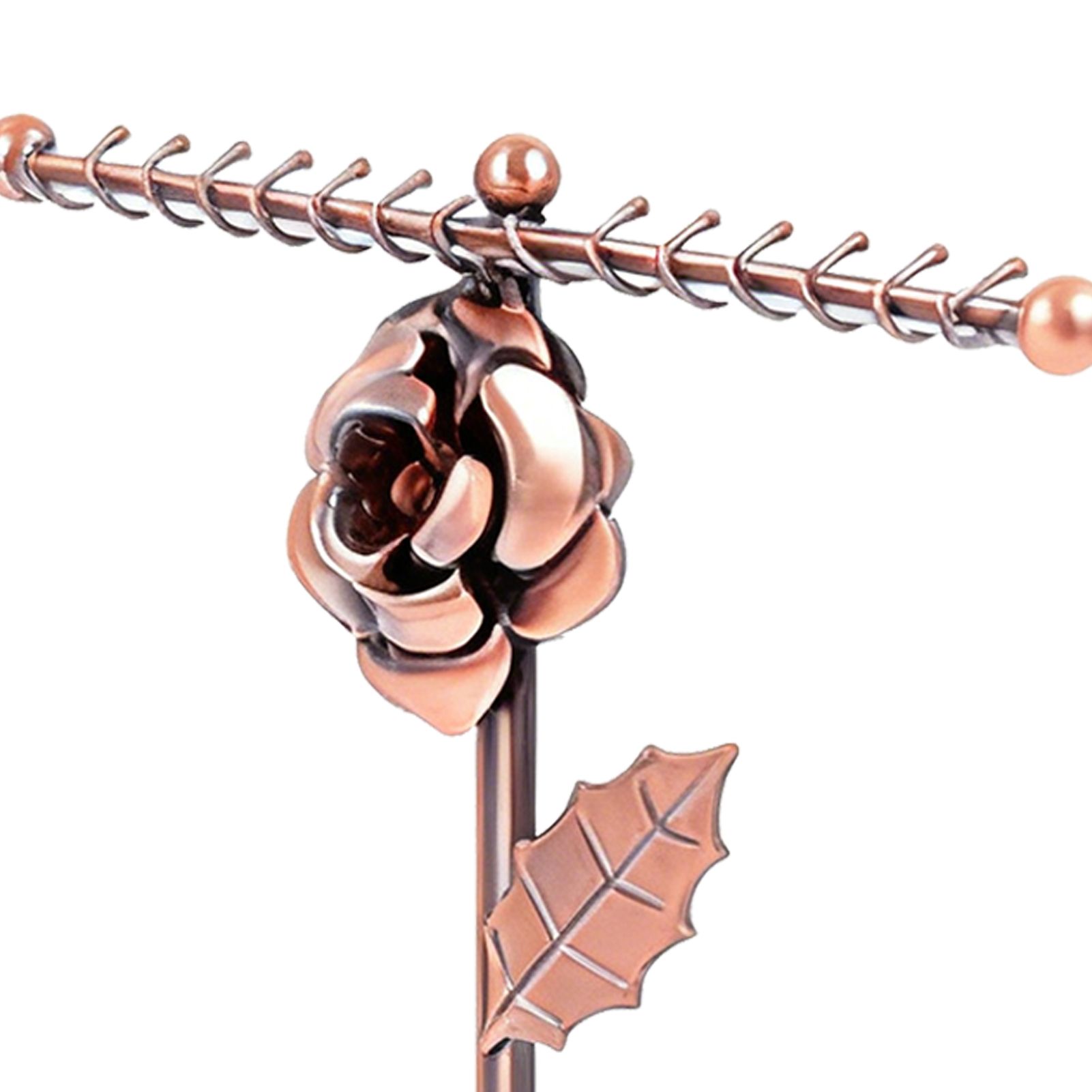 Jewelry Stand Elegant 3D Rose Style Stable Electroplated Metal Jewelry Holder view 2