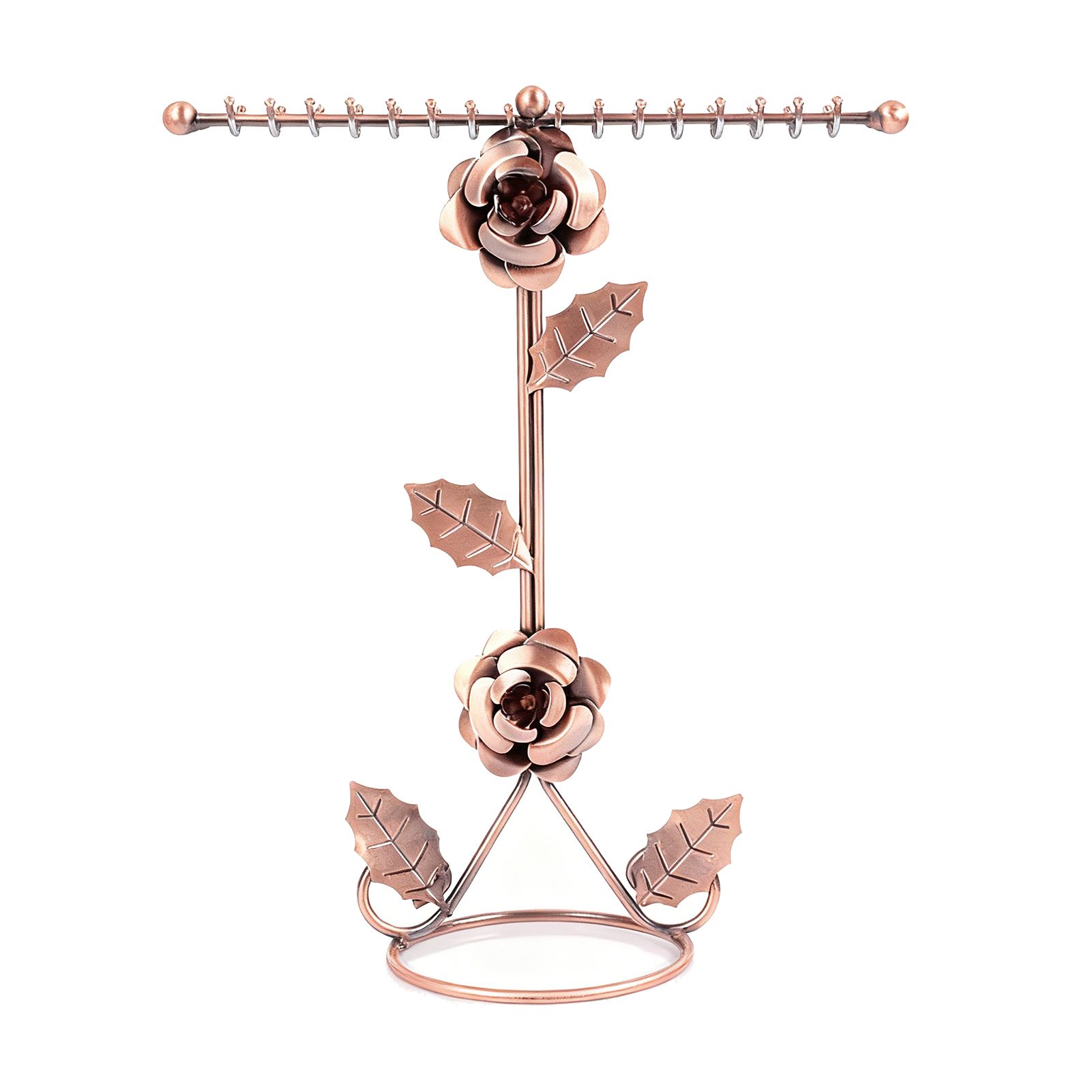 Jewelry Stand Elegant 3D Rose Style Stable Electroplated Metal Jewelry Holder view 3