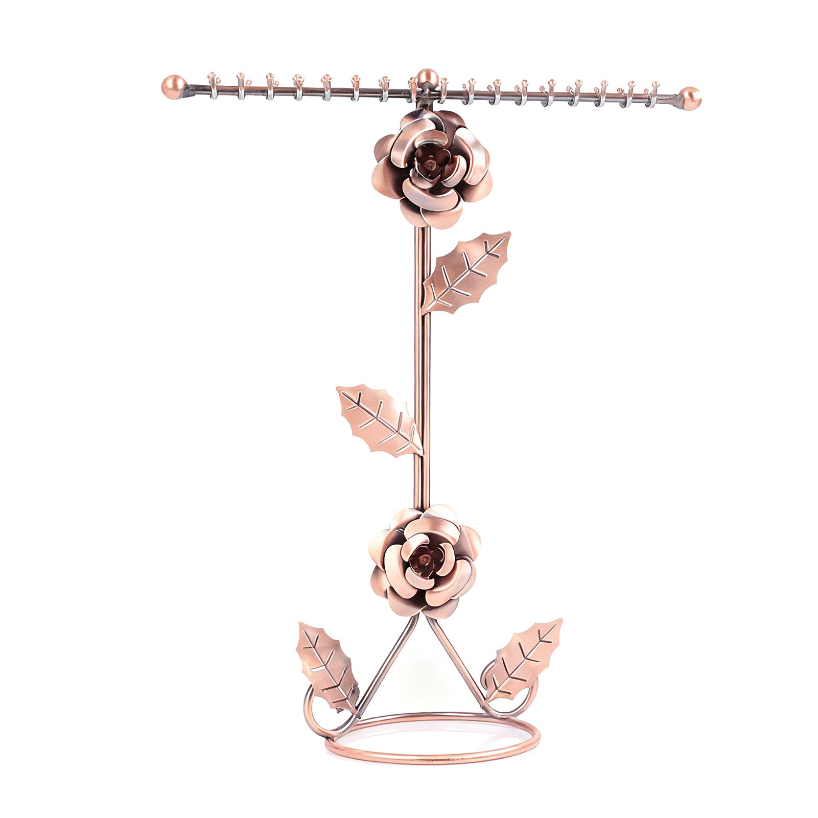 Jewelry Stand Elegant 3D Rose Style Stable Electroplated Metal Jewelry Holder view 4
