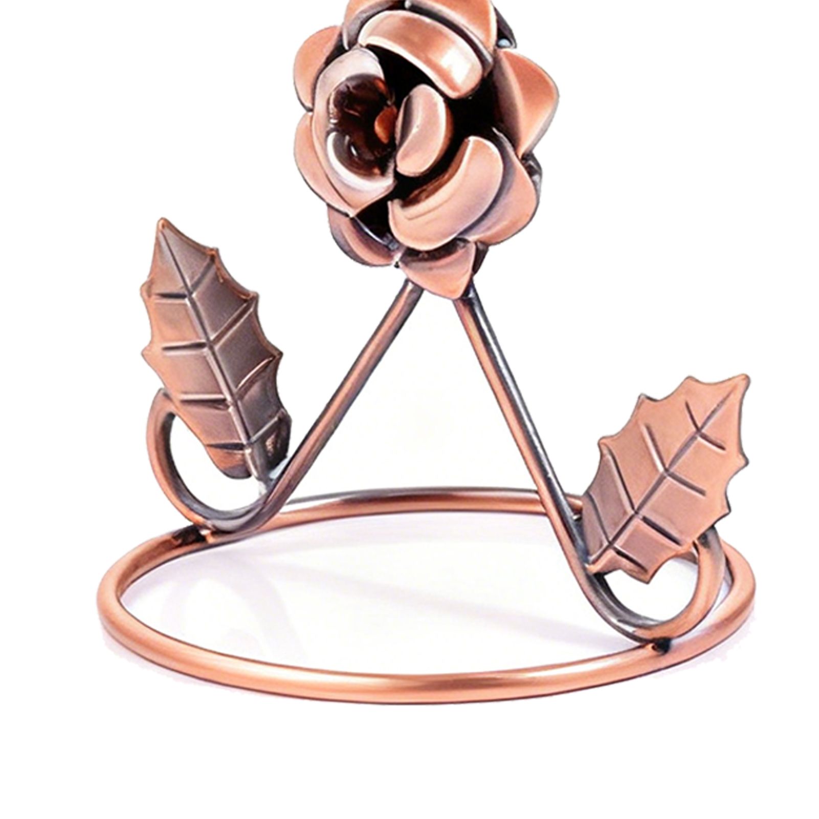 Jewelry Stand Elegant 3D Rose Style Stable Electroplated Metal Jewelry Holder view 5